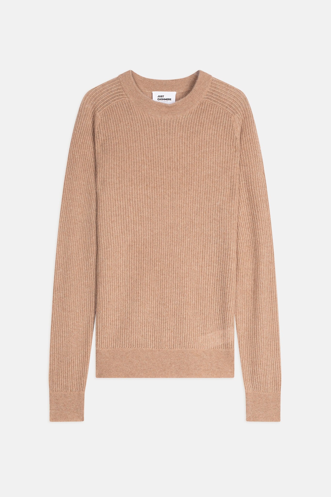 Callie round neck sweater in camel heather