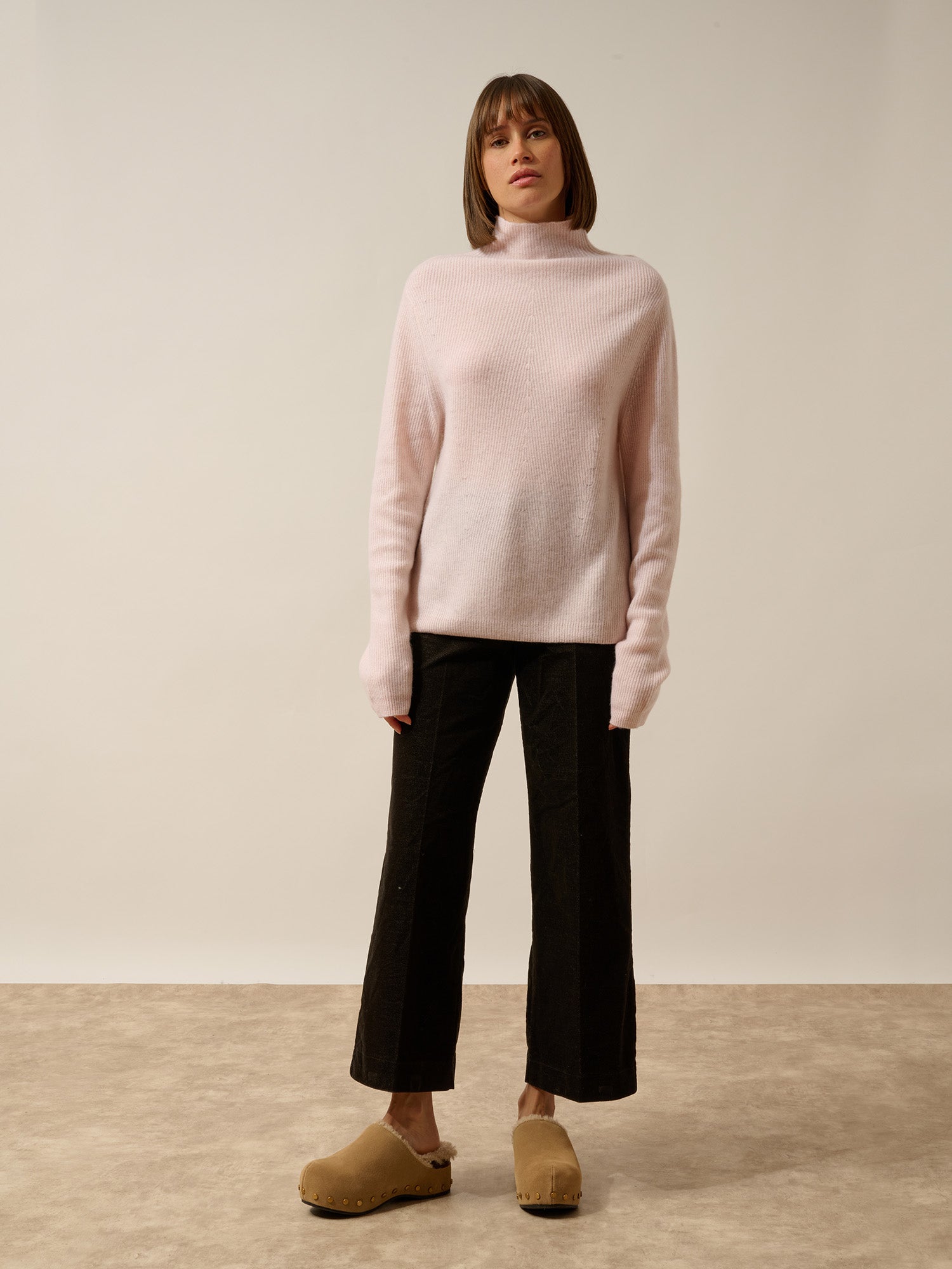 CAMILA pull col montant baby pink