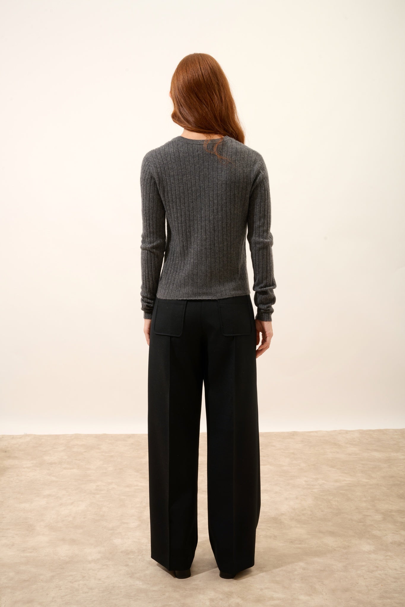 CAMILLE cardigan col v anthracite chiné