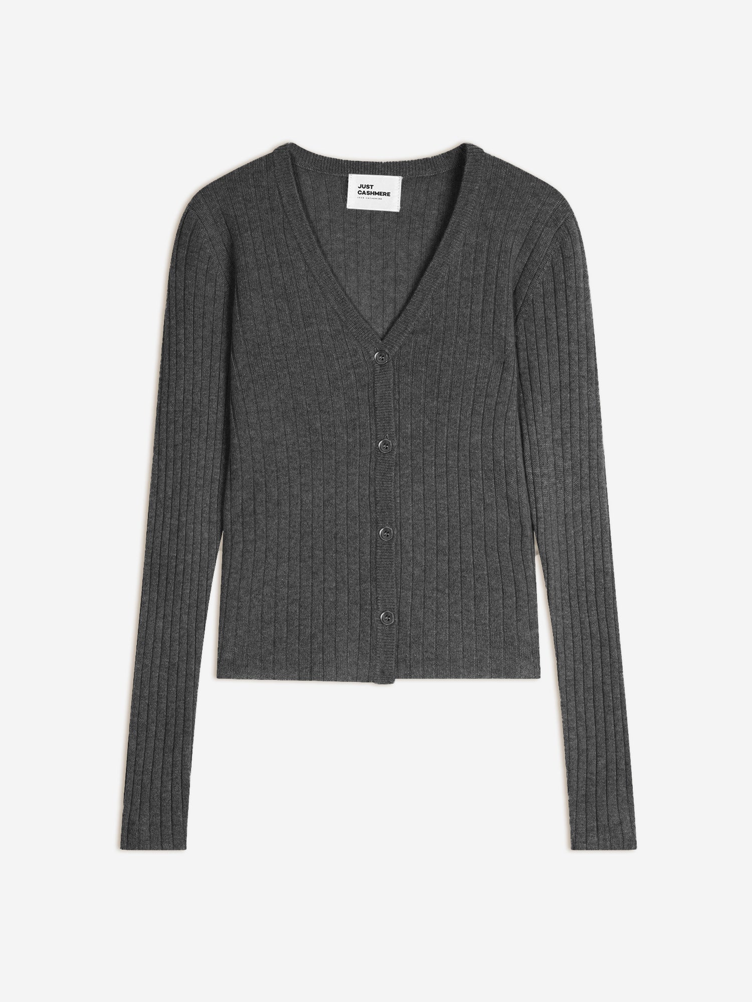 CAMILLE cardigan col v anthracite chiné