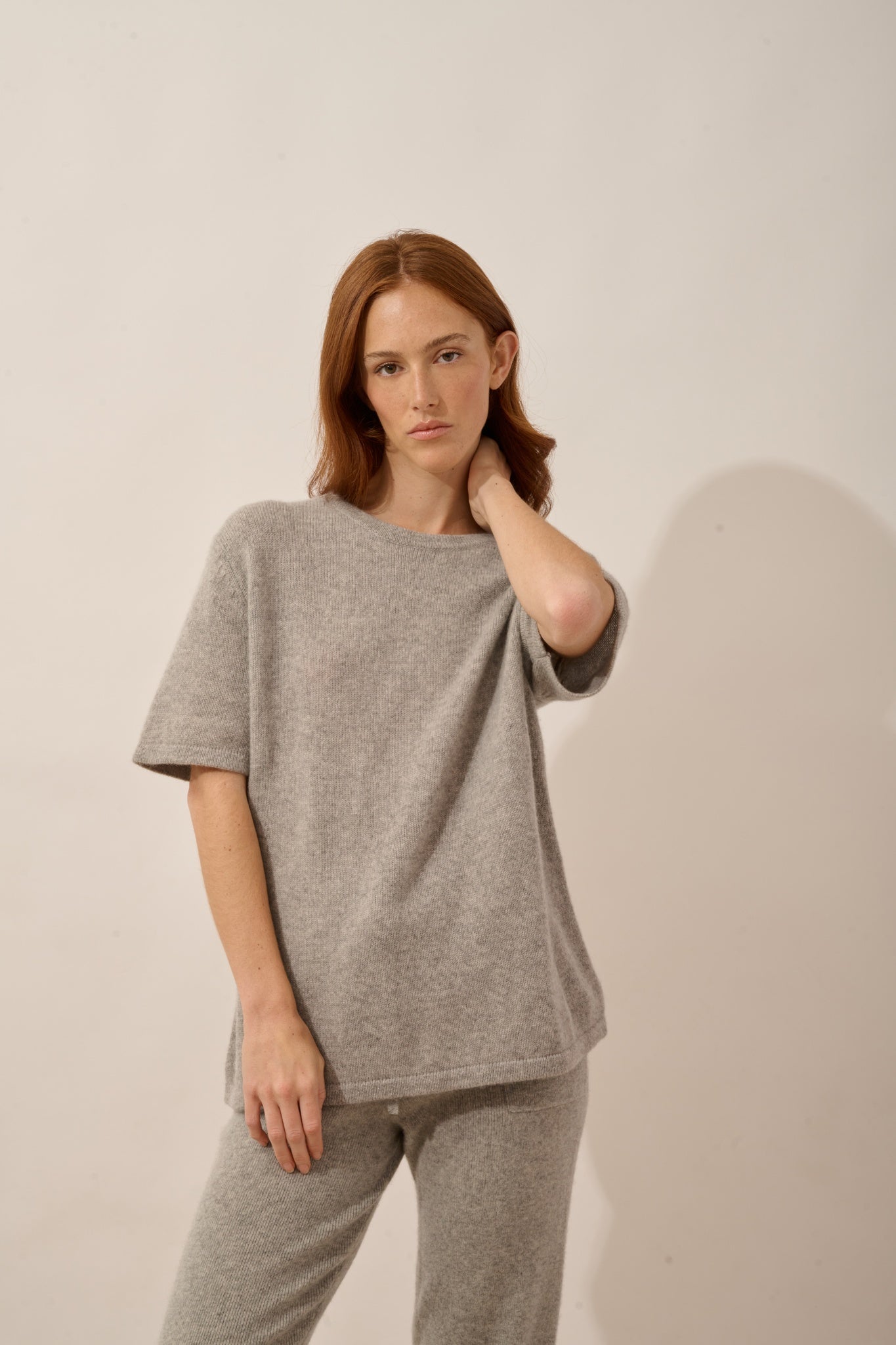 CARLA t-shirt col rond 4 fils nuage chiné