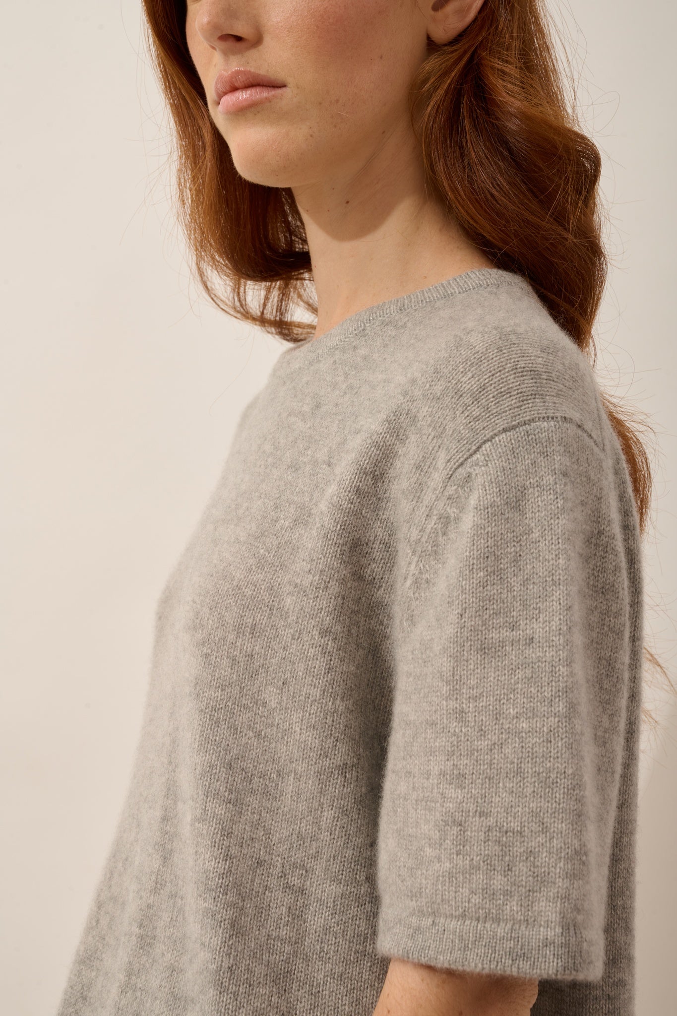 CARLA t-shirt col rond 4 fils nuage chiné