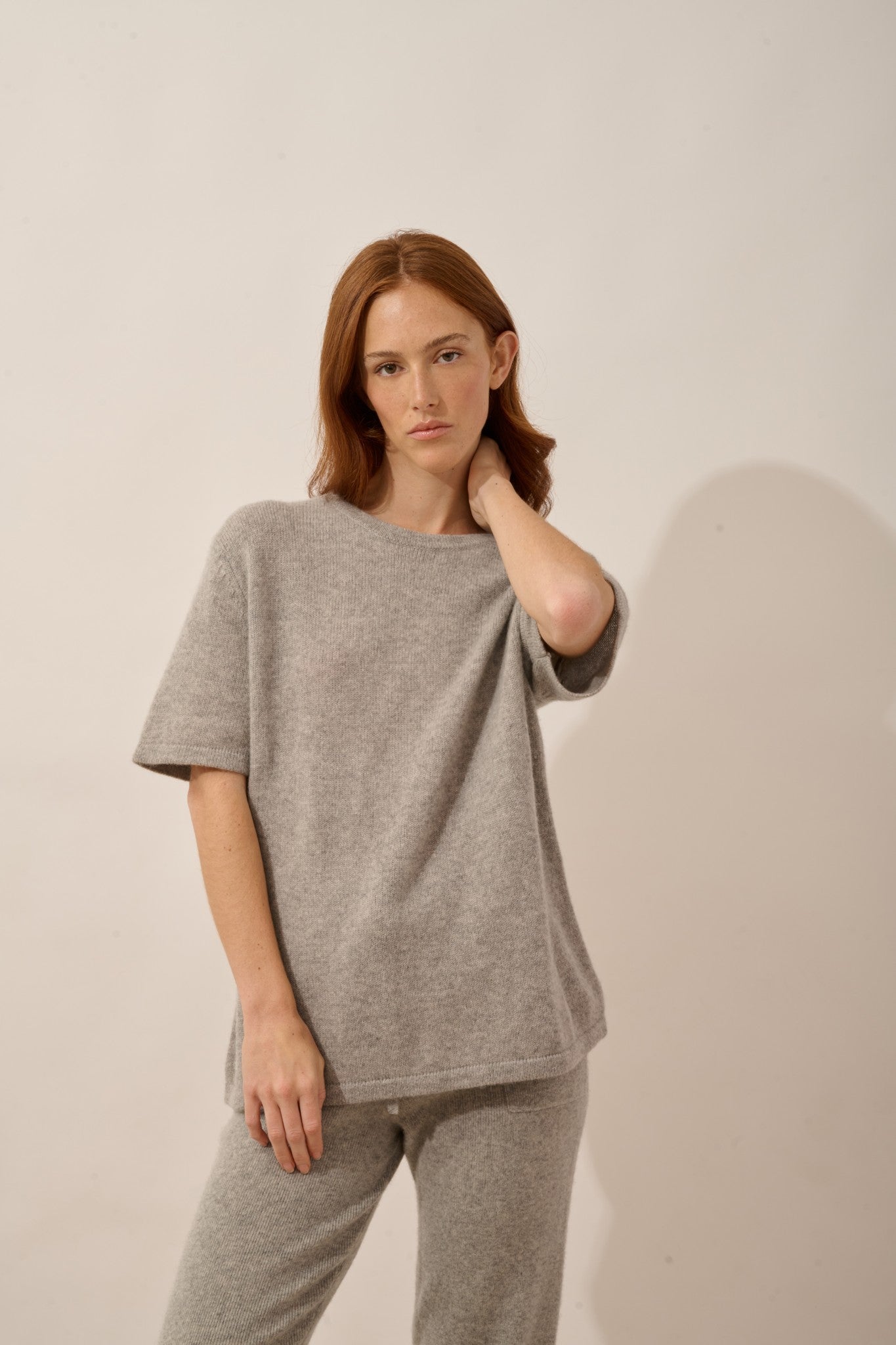 carla t-shirt col rond 4 fils nuage chiné