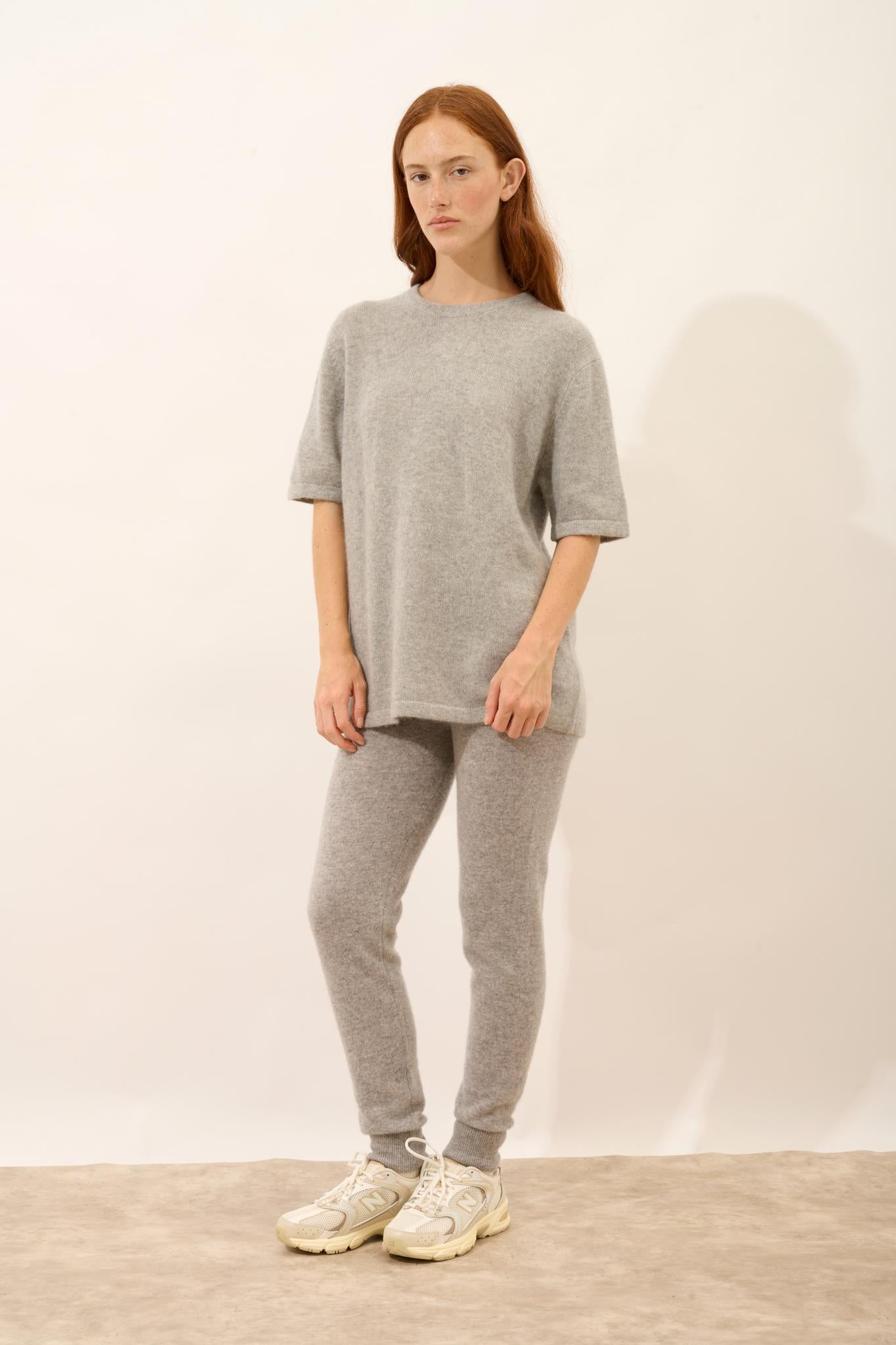 CARLA t-shirt col rond gris chiné