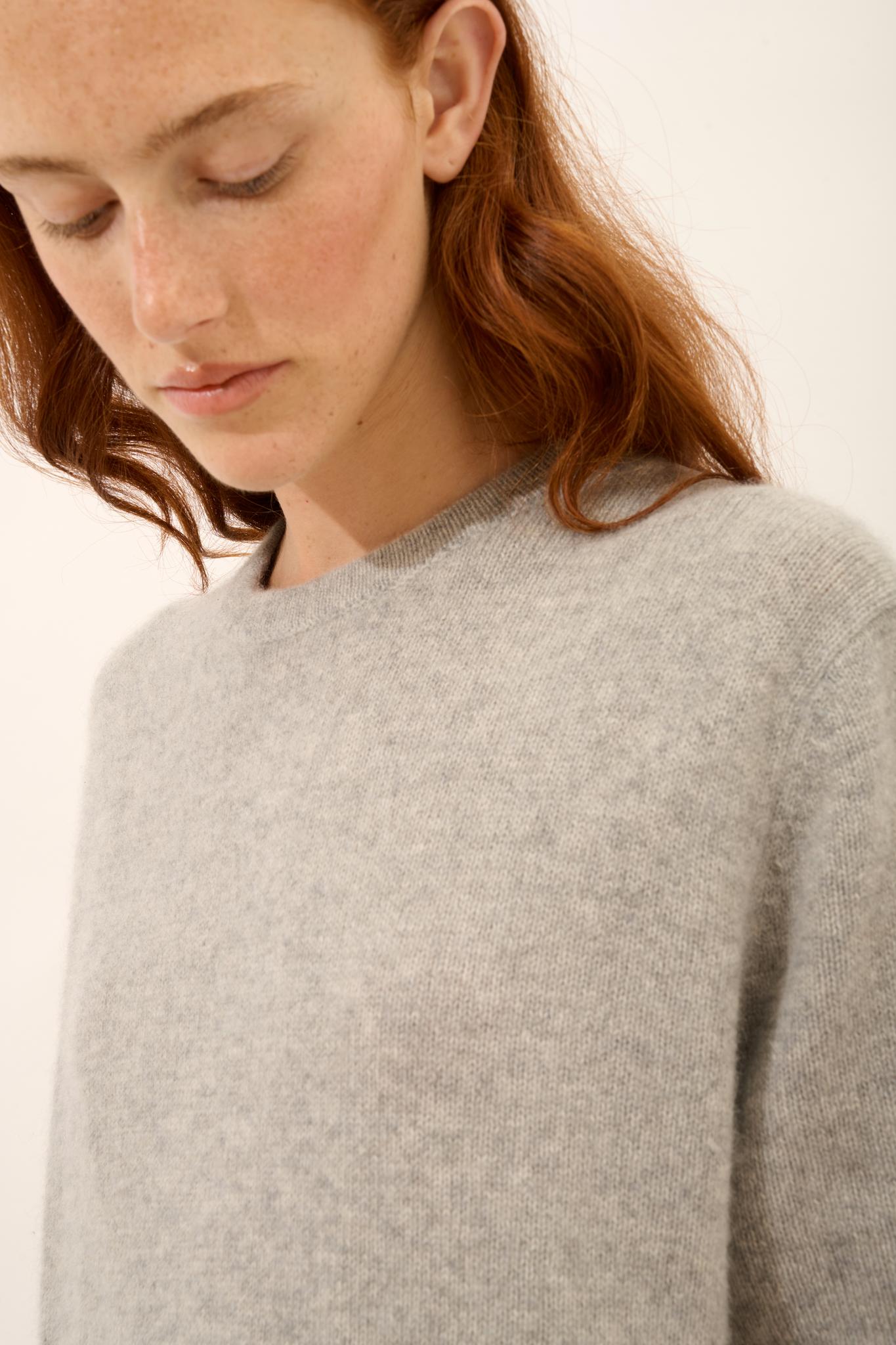 CARLA t-shirt col rond gris chiné