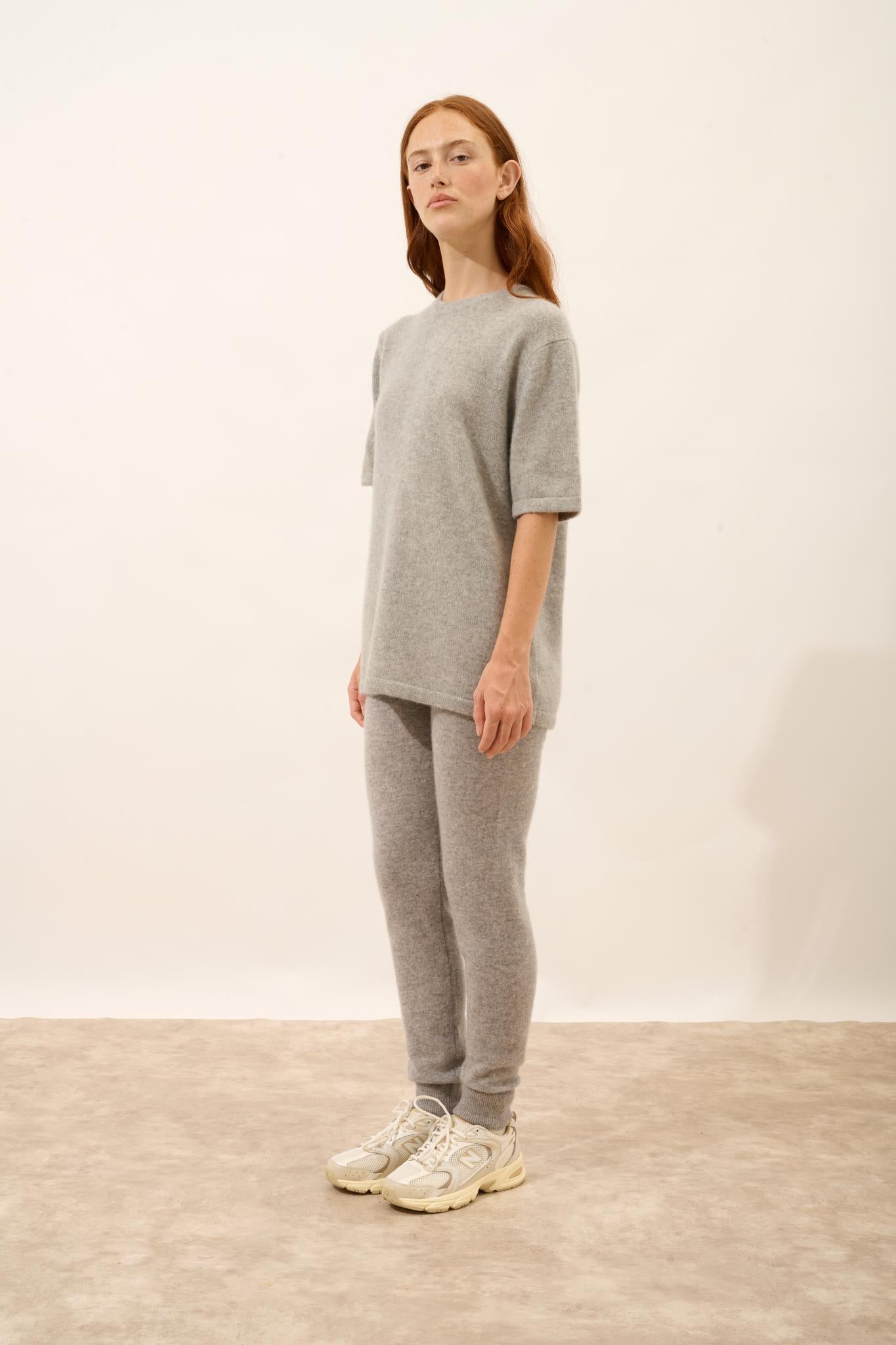 CARLA t-shirt col rond gris chiné