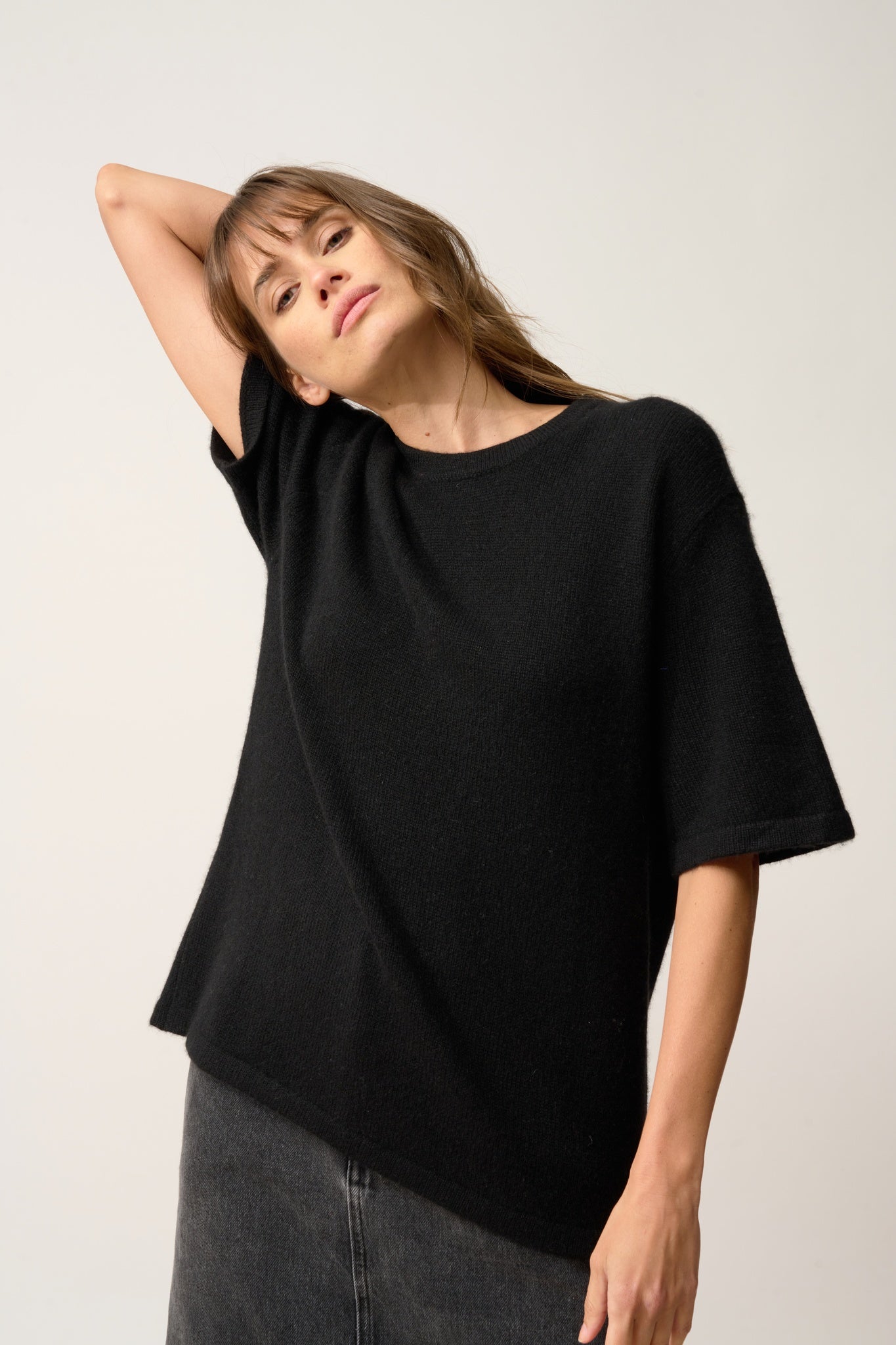 CARLA t-shirt col rond noir