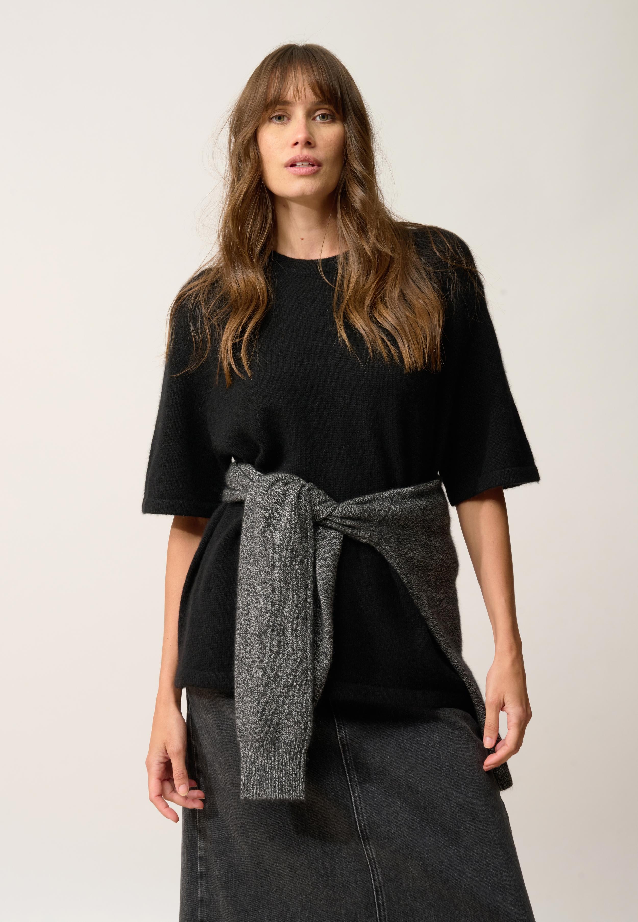 CARLA t-shirt col rond noir