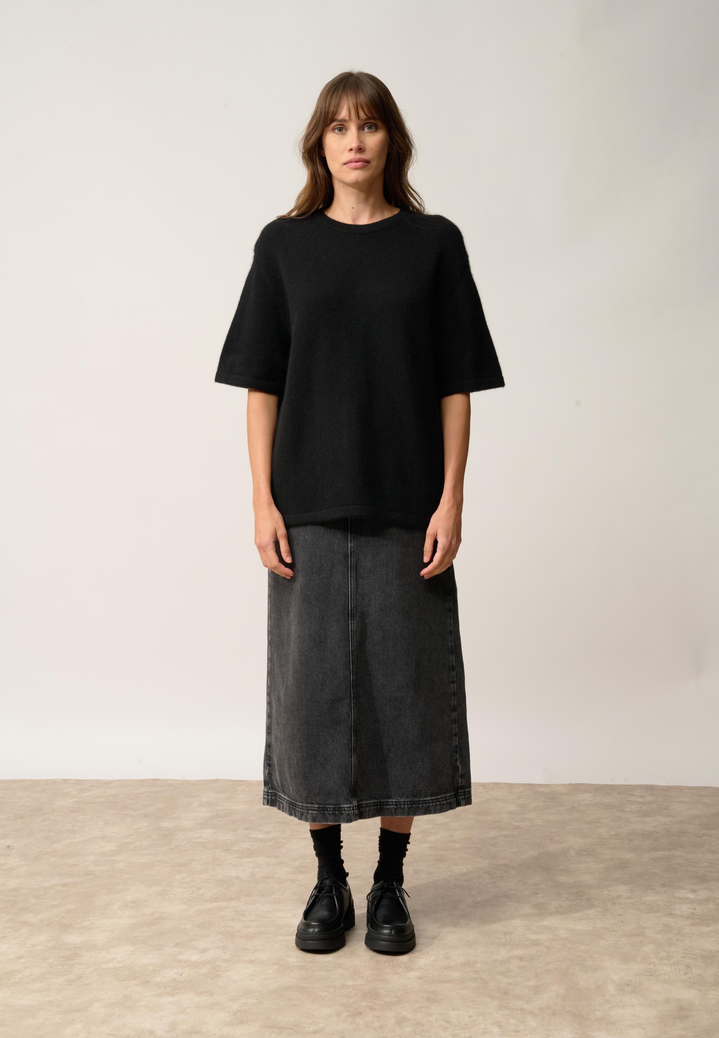 CARLA t-shirt col rond noir