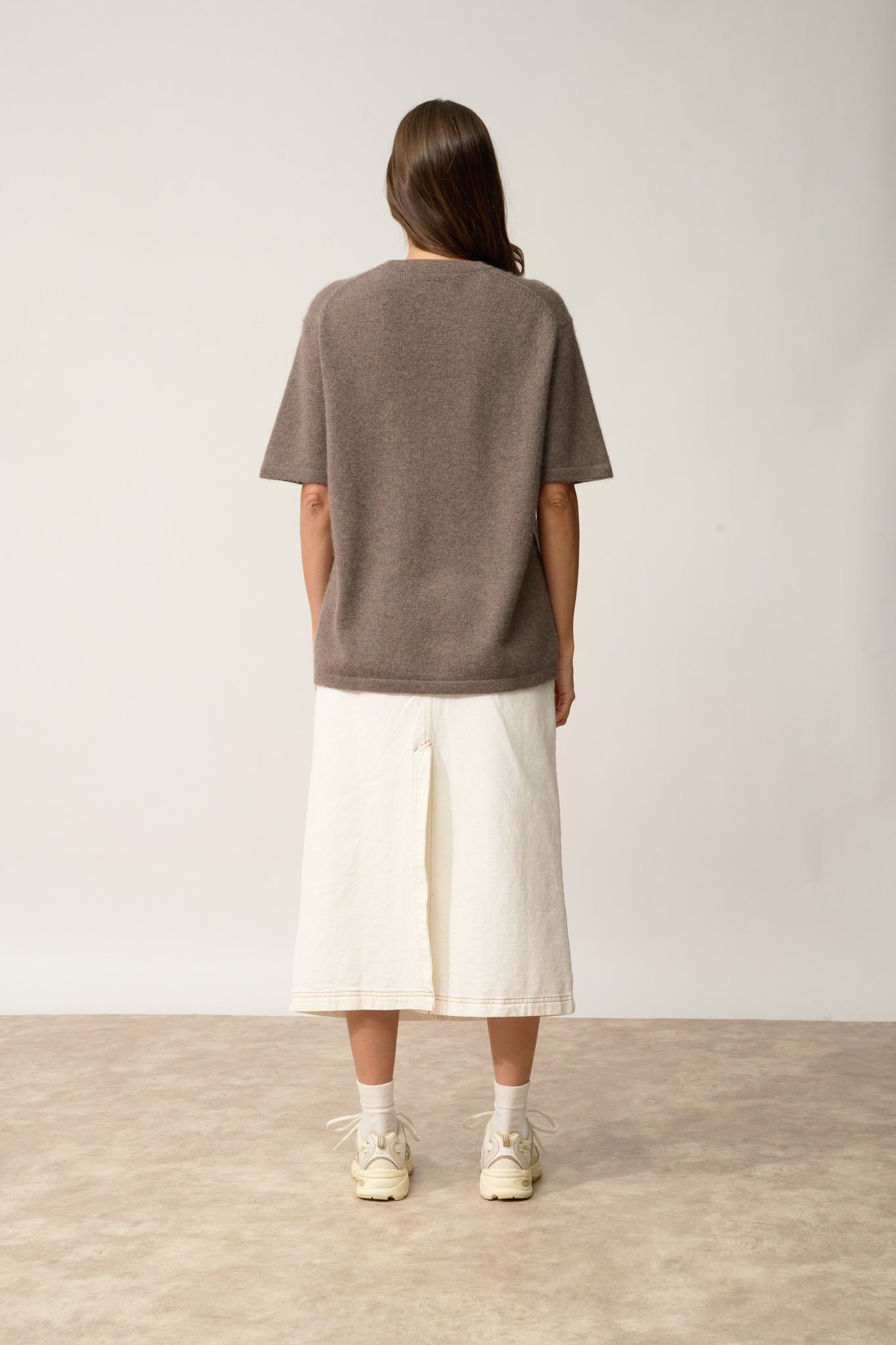 CARLA t-shirt col rond taupe chiné