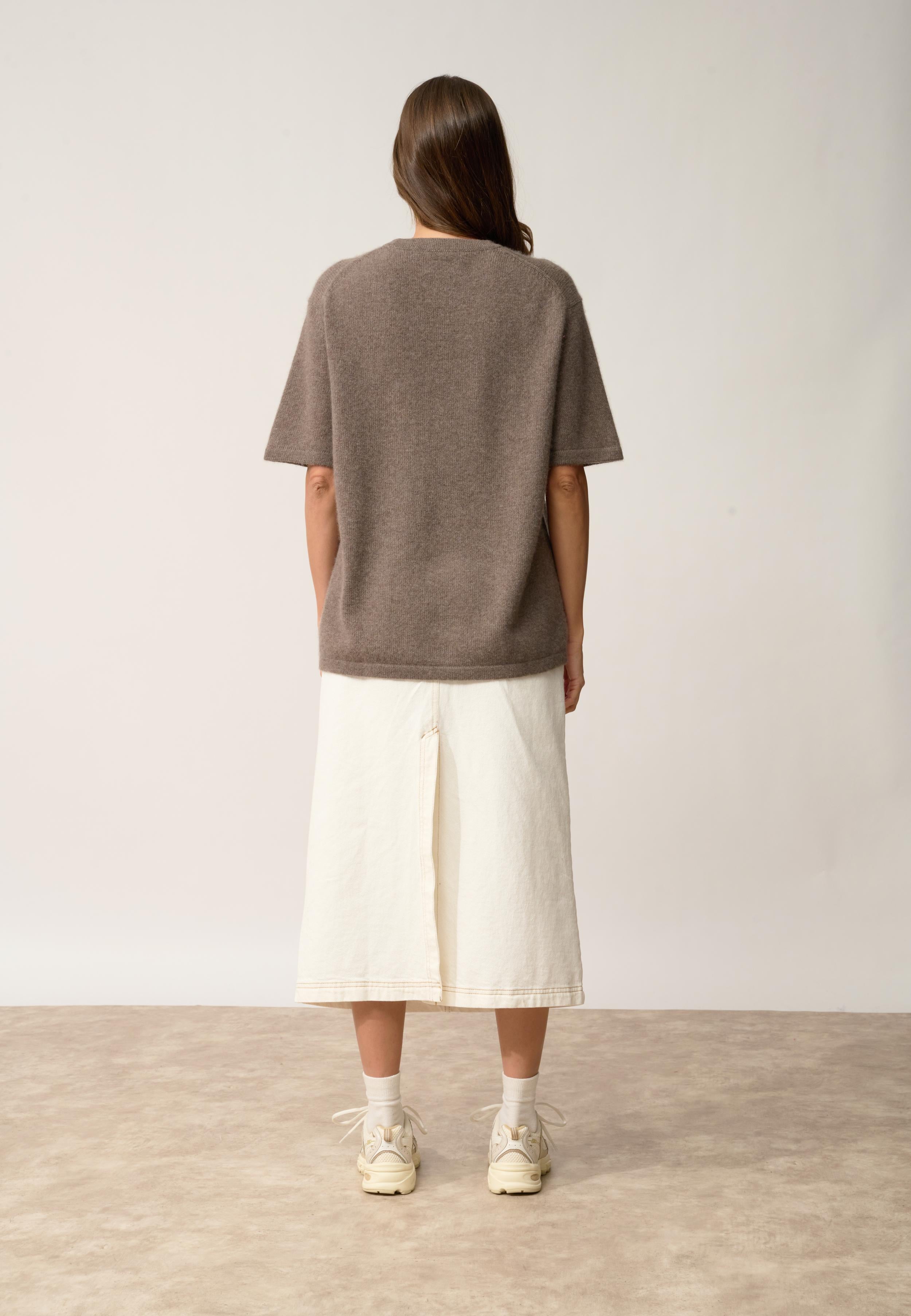 CARLA t-shirt col rond taupe chiné