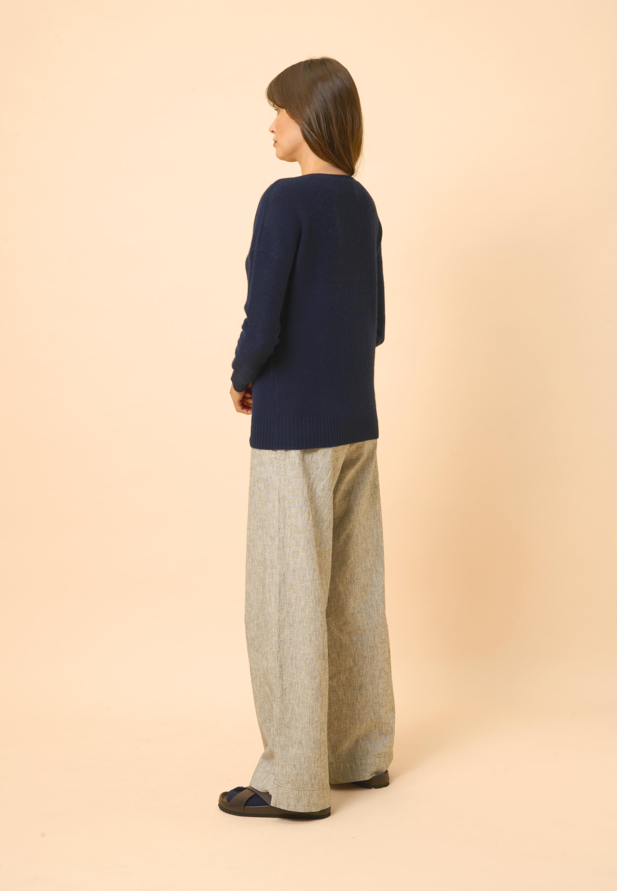 CASSIE pull col v navy
