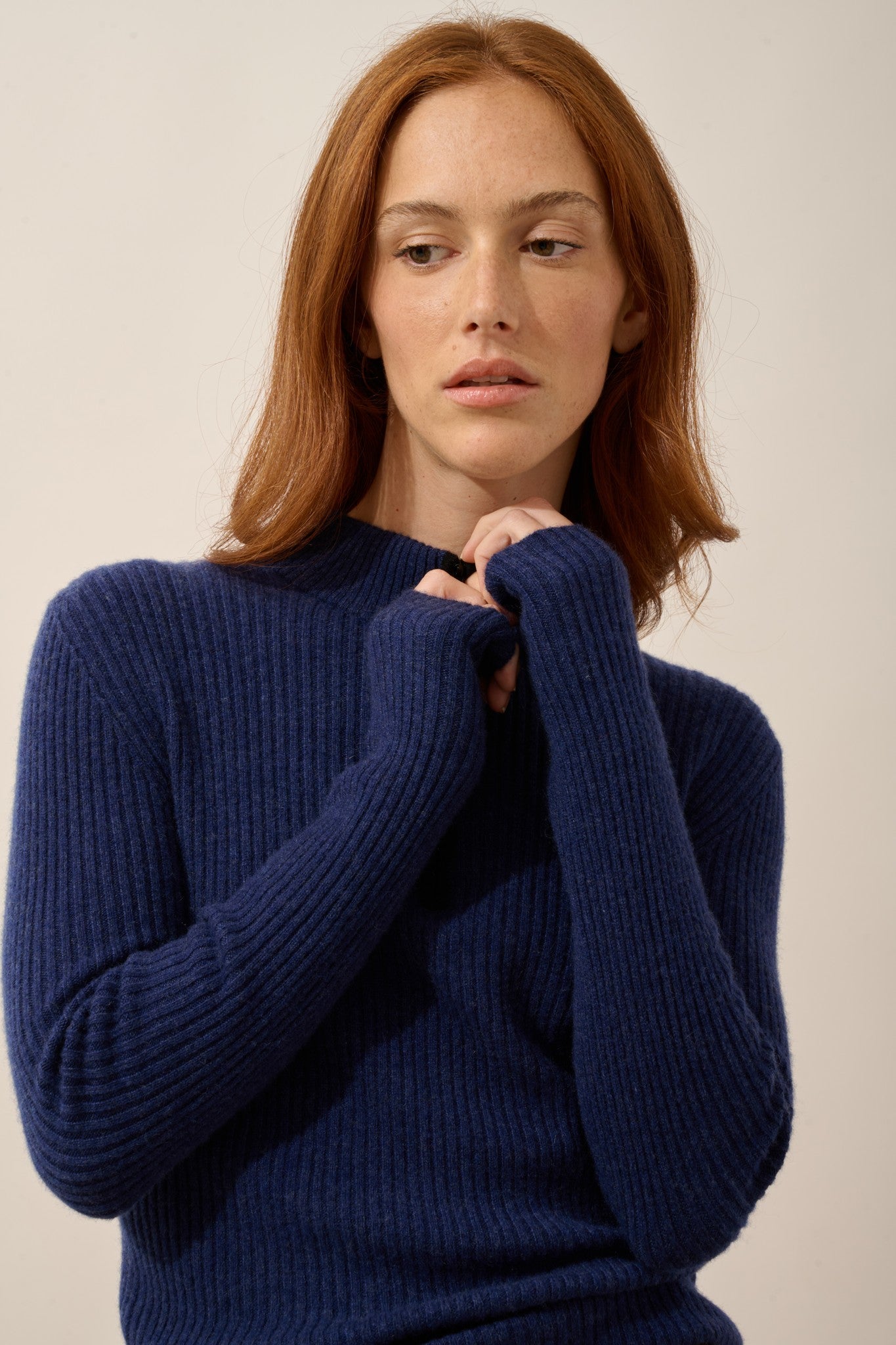 cassilda pull camionneur bi-color bleu nuit/noir