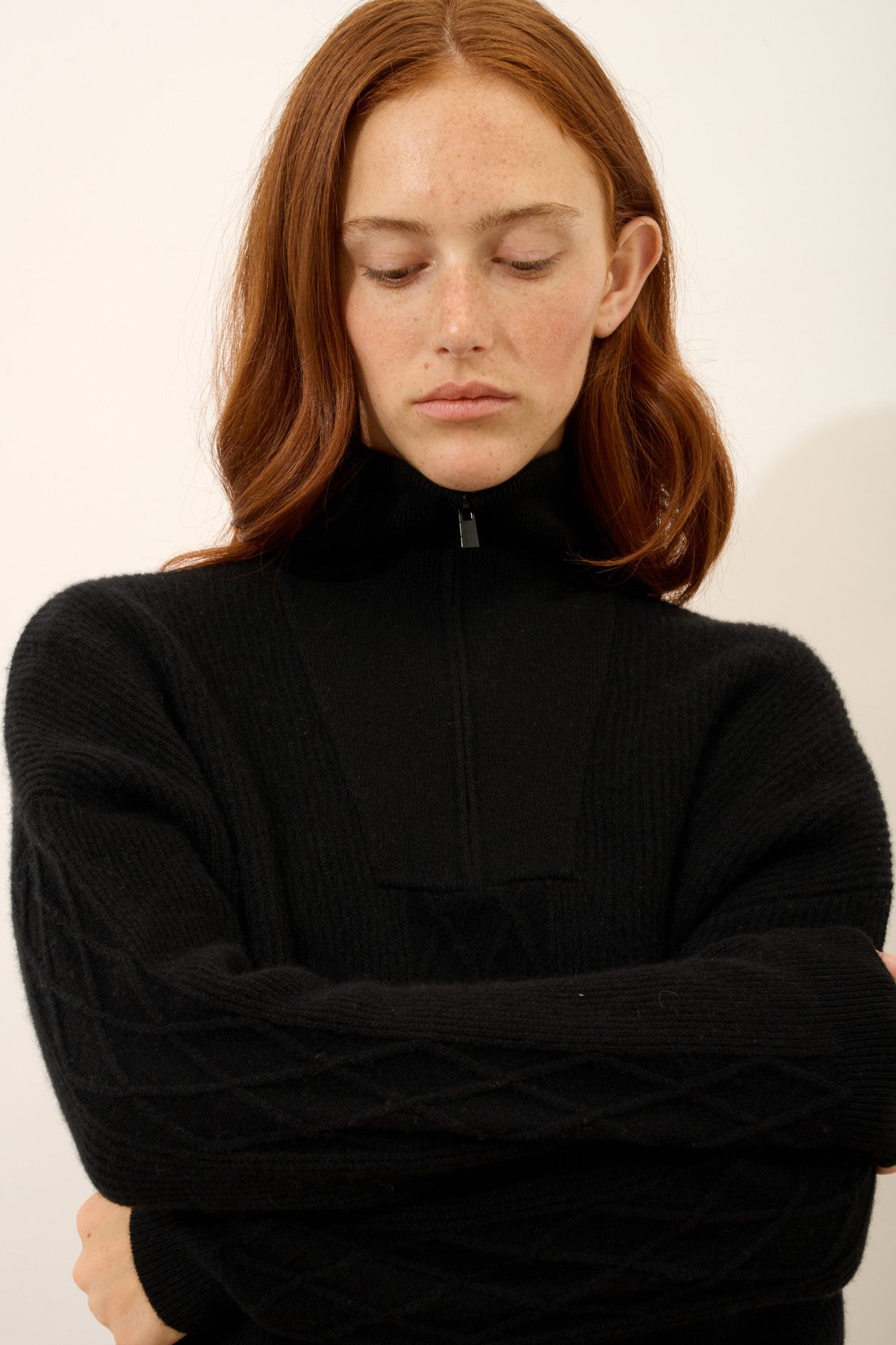 cassiopée pull camionneur noir 100% cachemire