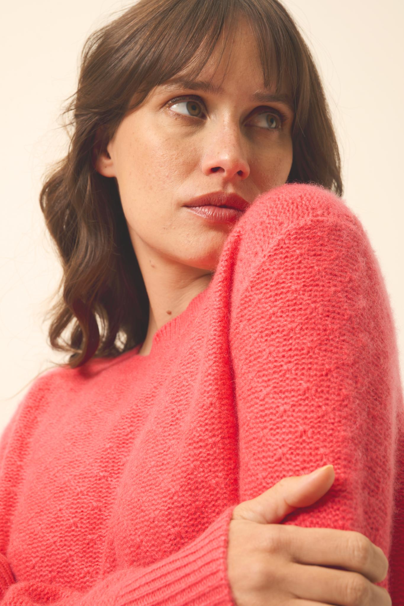 CETAN pull col rond corail