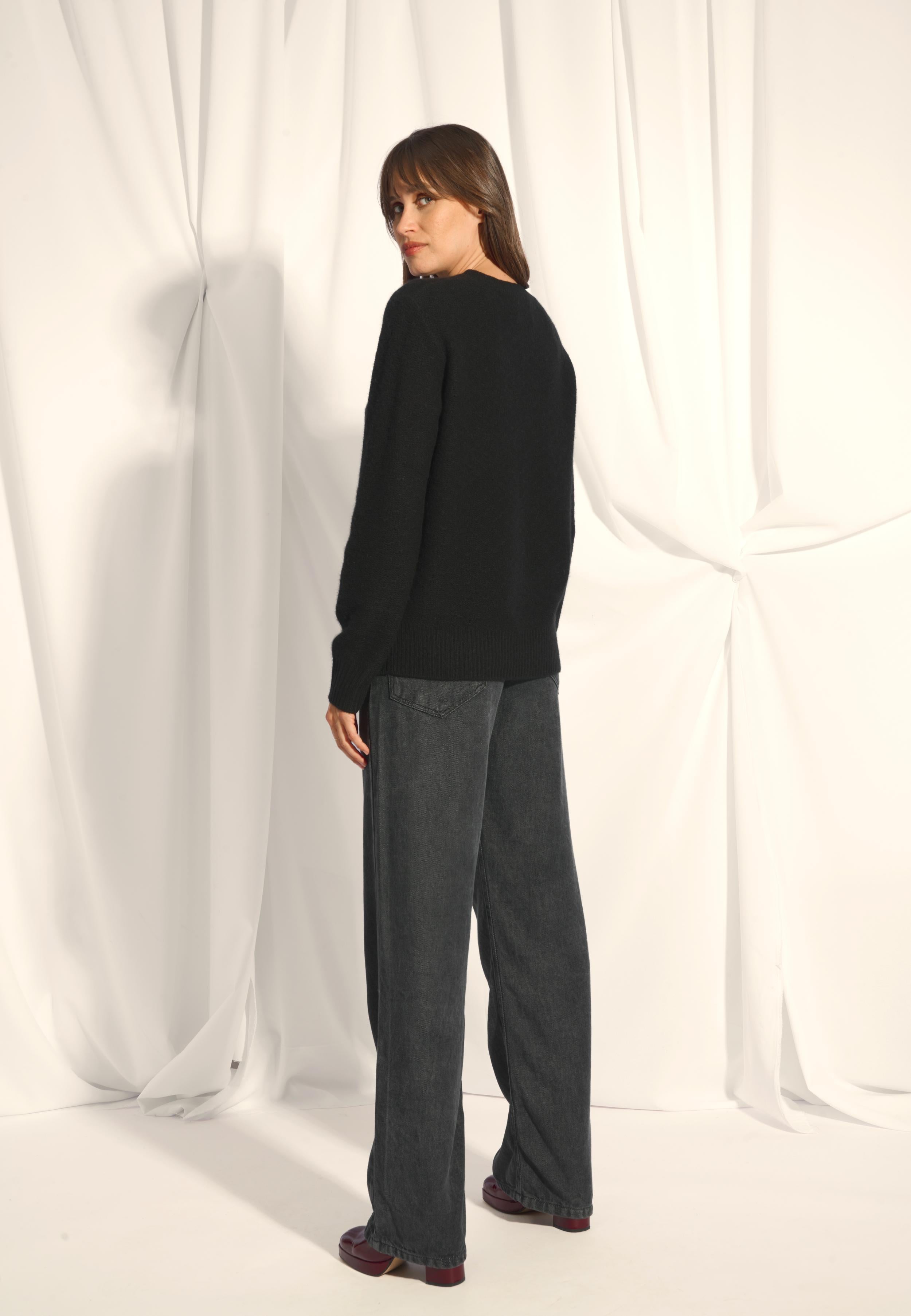 CETAN pull col rond noir