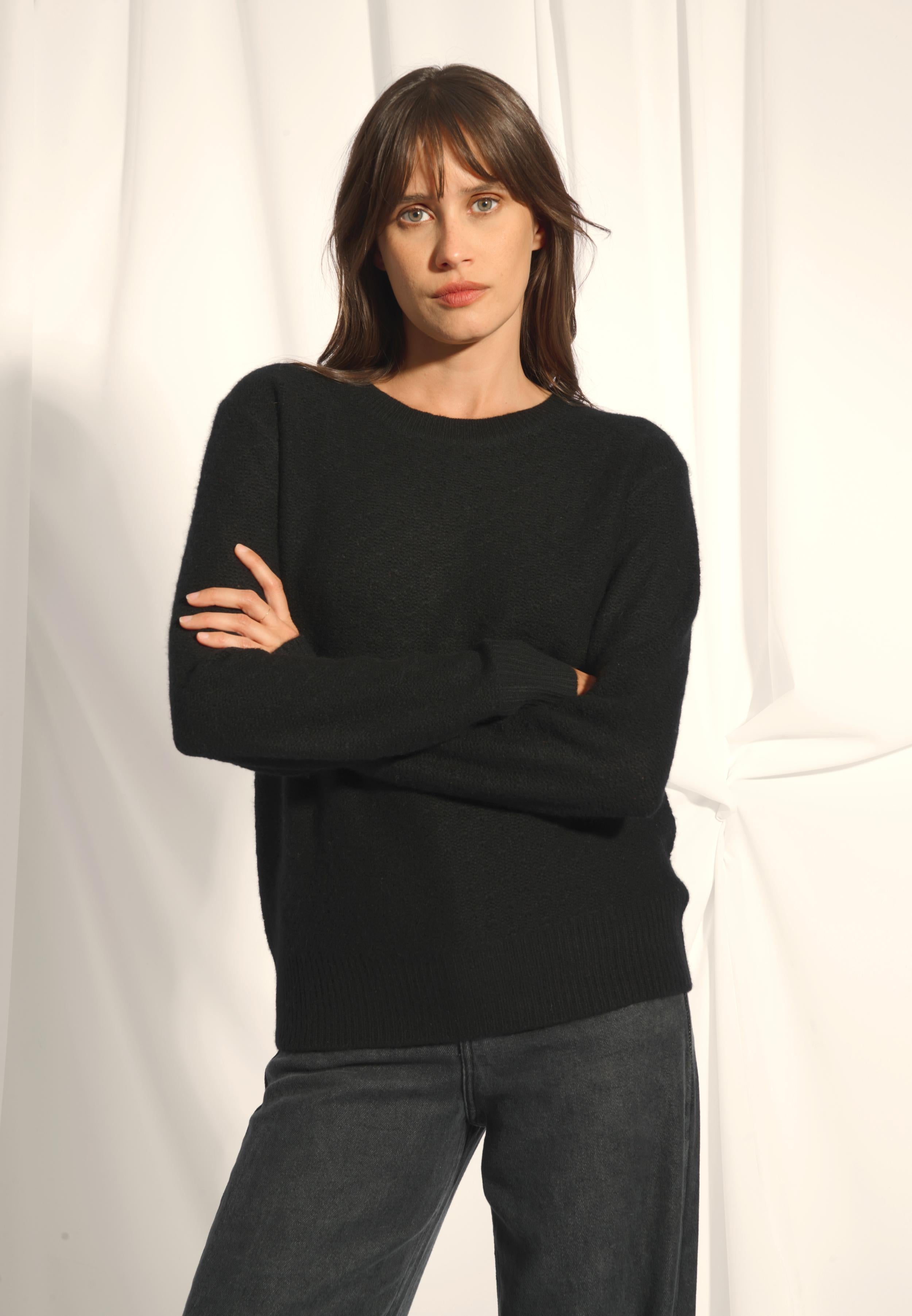 CETAN pull col rond noir