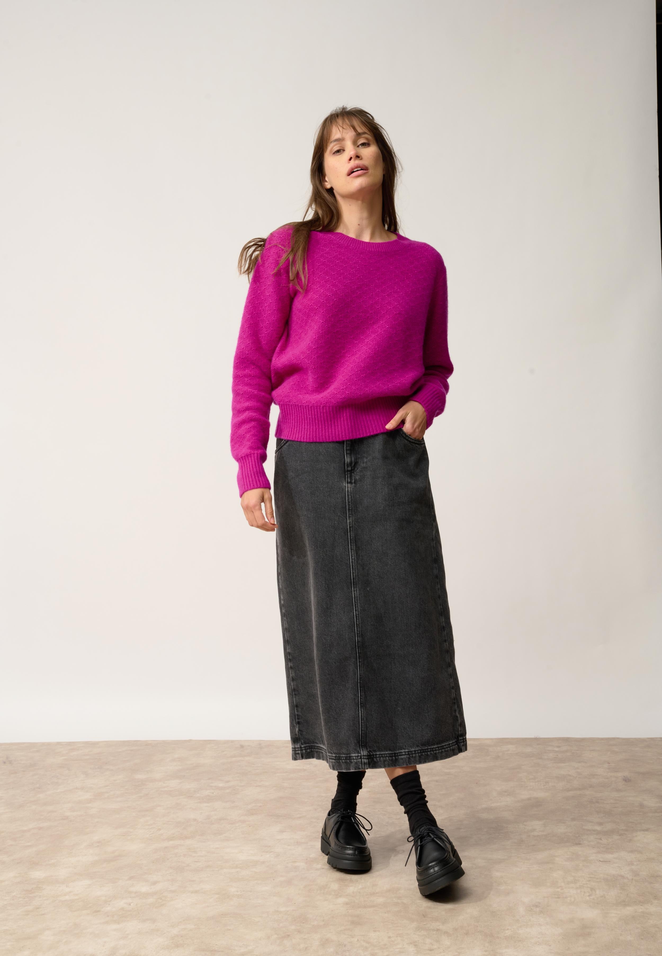 CETAN pull col rond violine