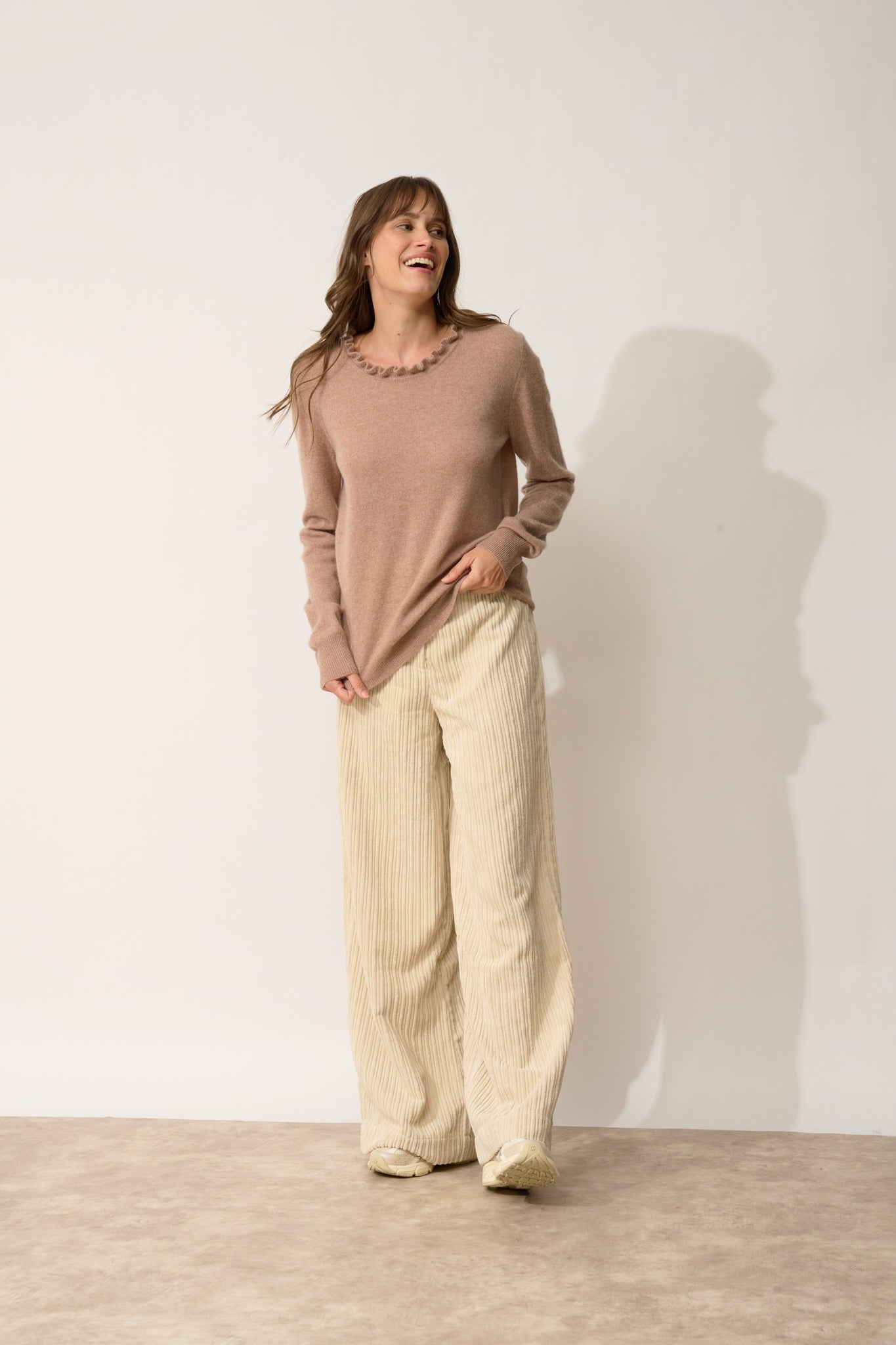 CHARLIE high neck sweater camel mottled