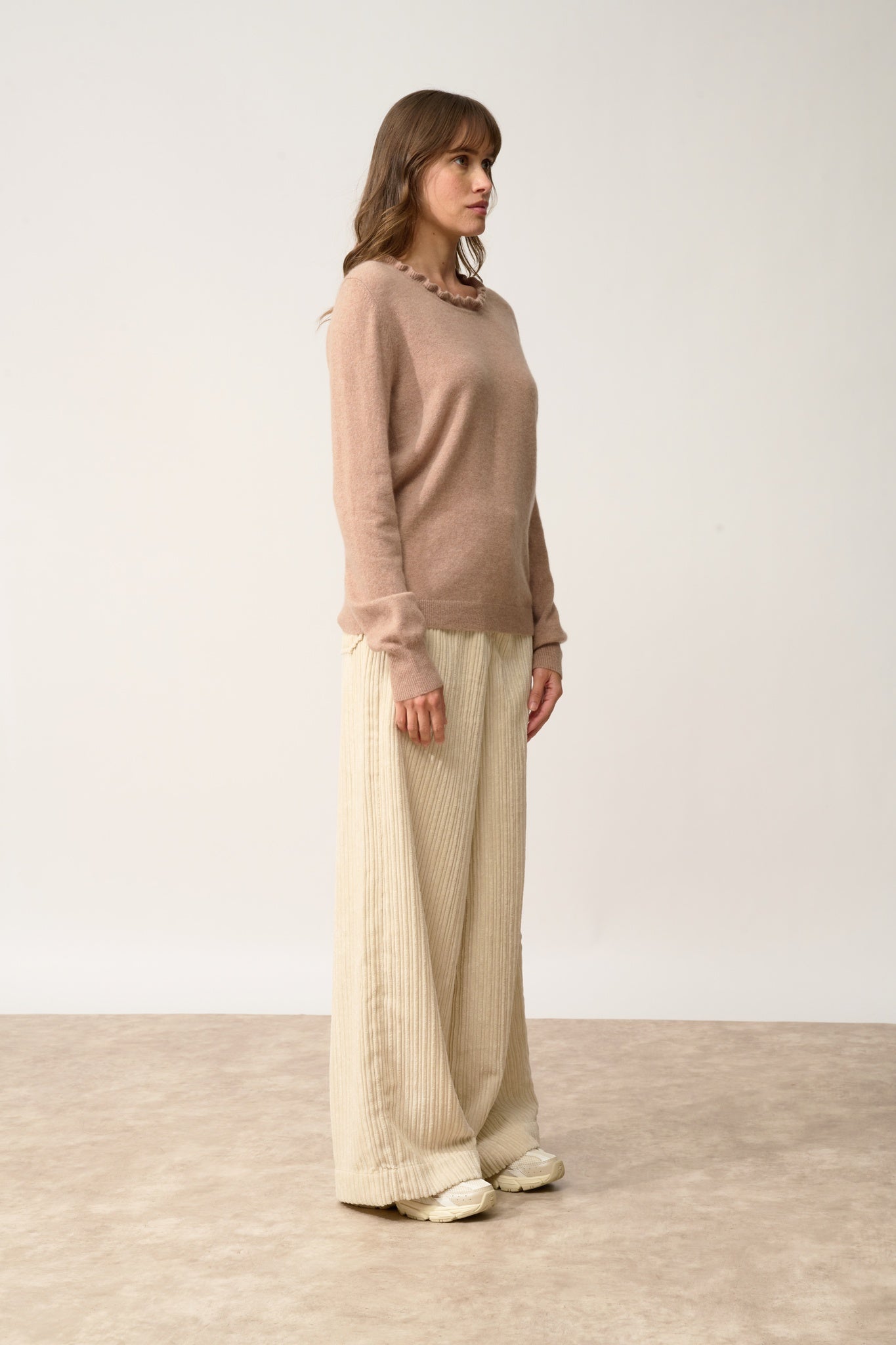 CHARLIE high neck sweater camel mottled