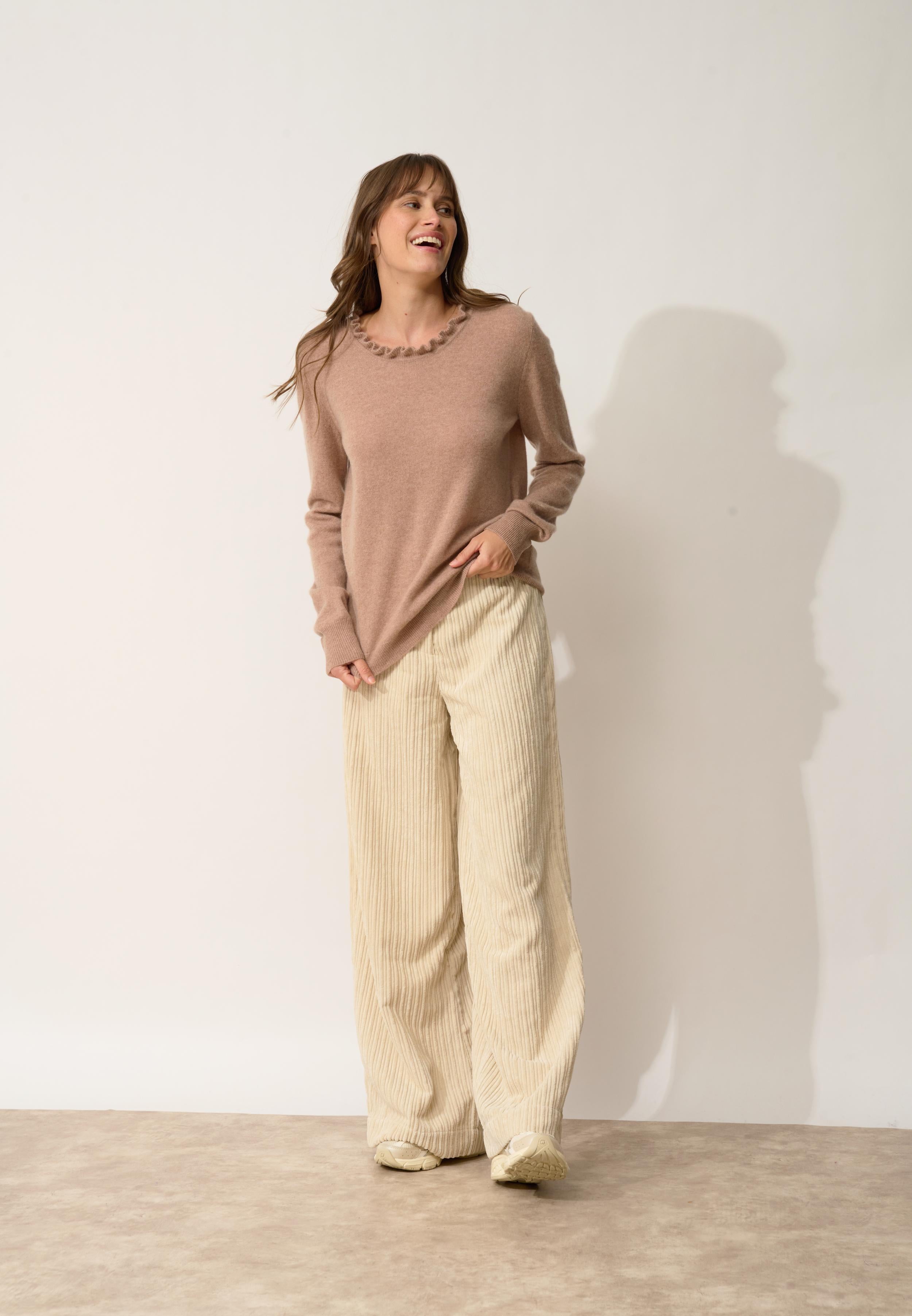CHARLIE high neck sweater camel mottled
