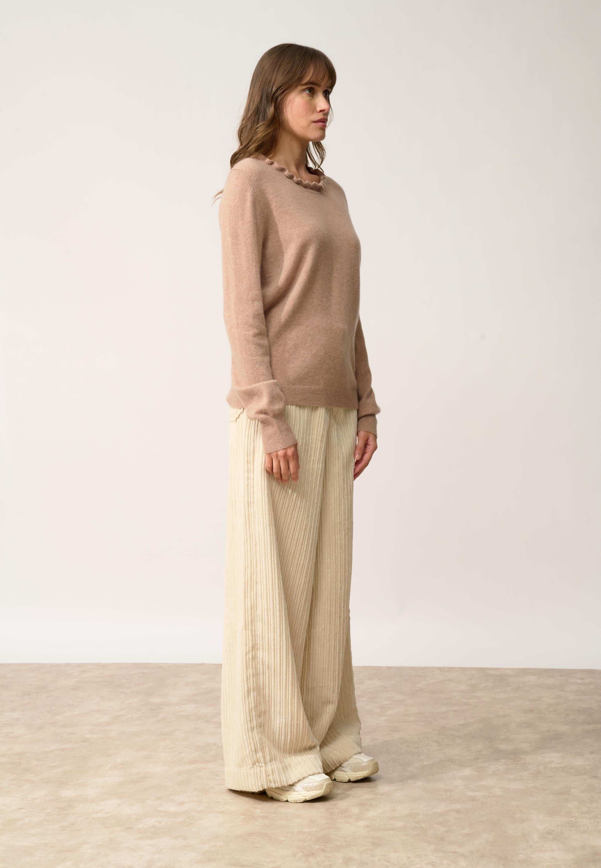 CHARLIE high neck sweater camel mottled