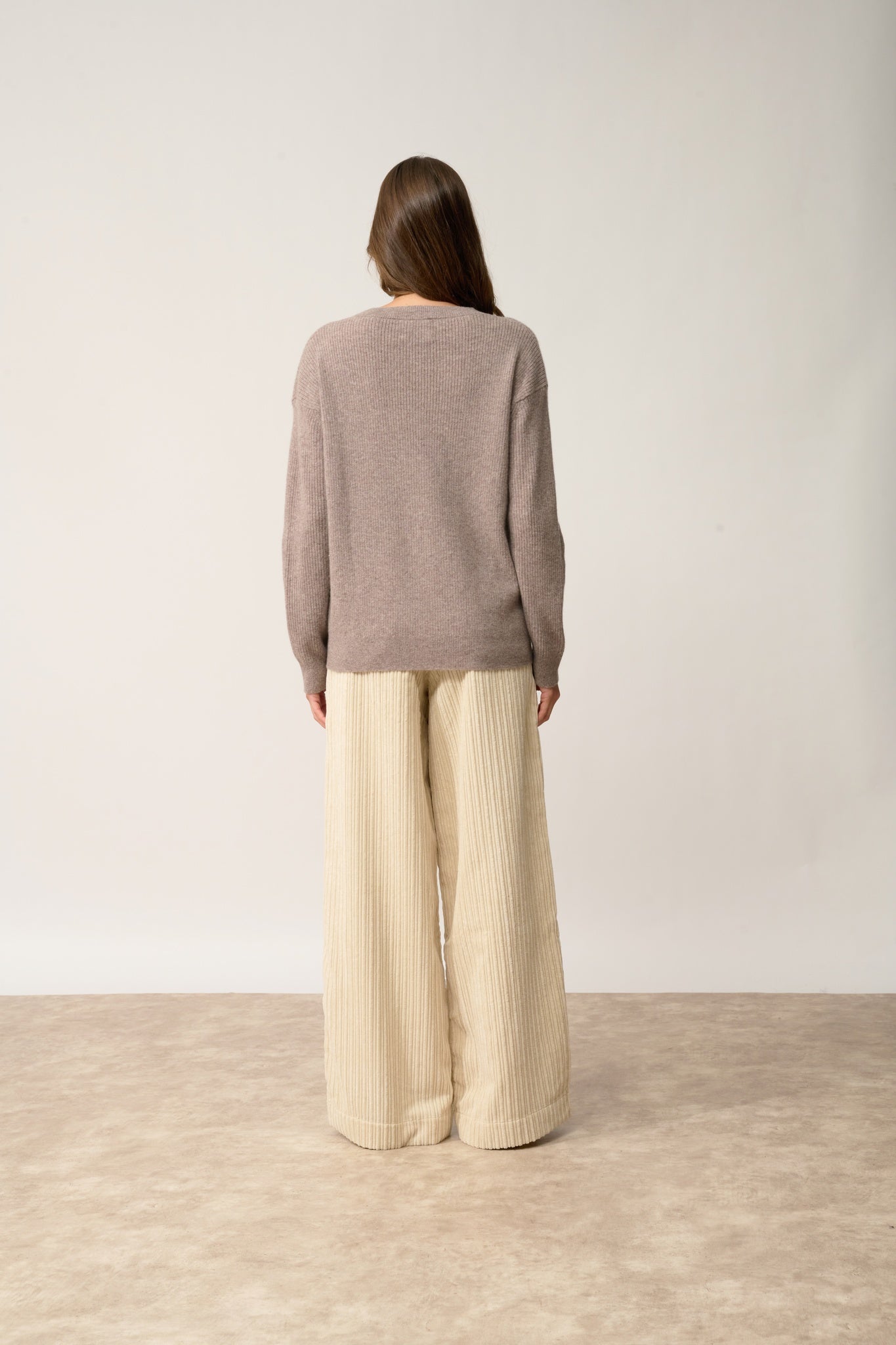 CHARLINE round neck sweater in mottled caribou