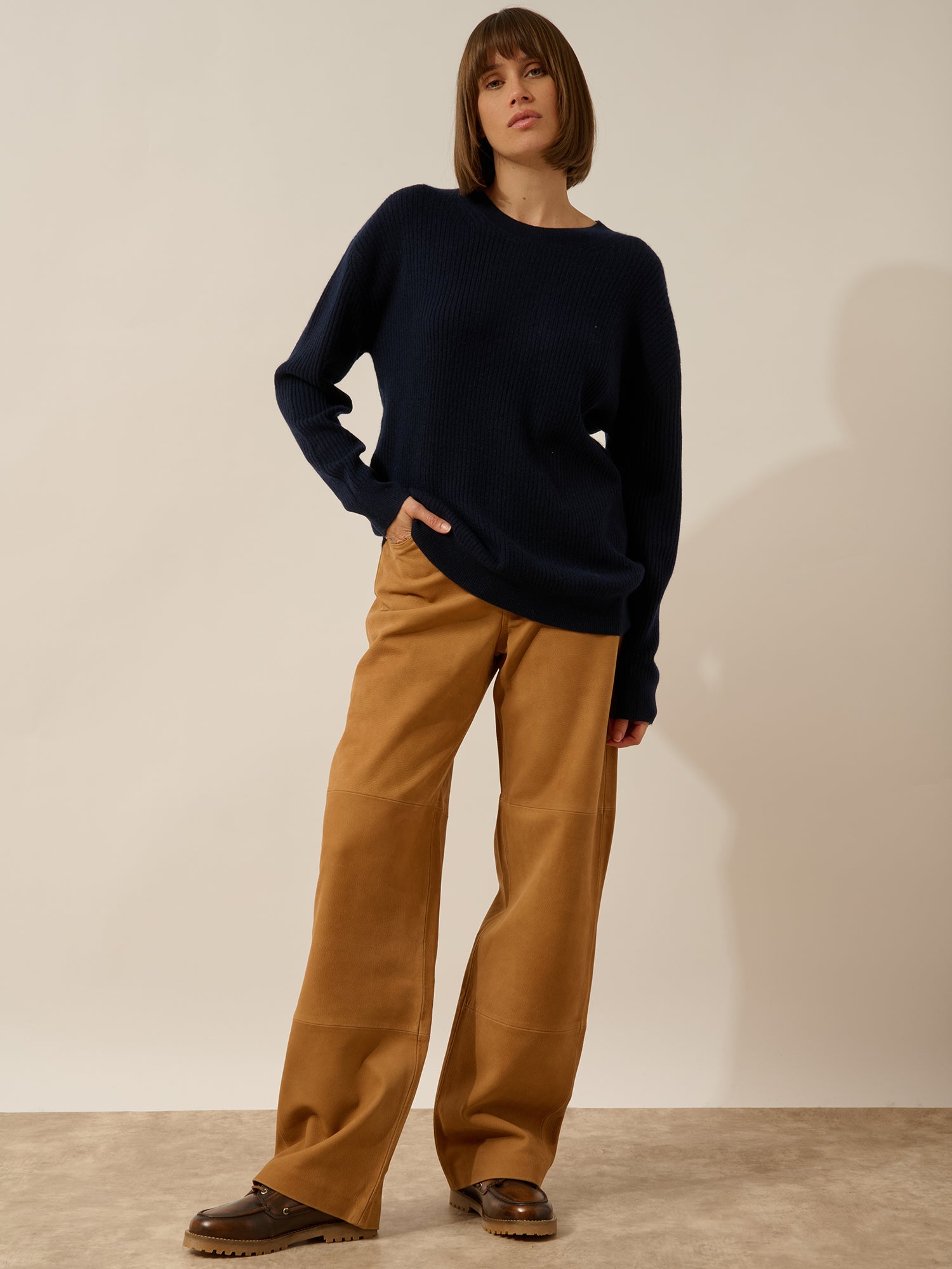 CHARLINE pull col rond navy