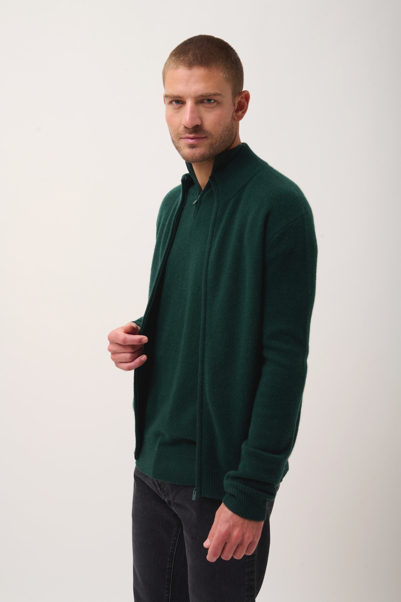 CHARLOTTE gilet col camionneur cyprès