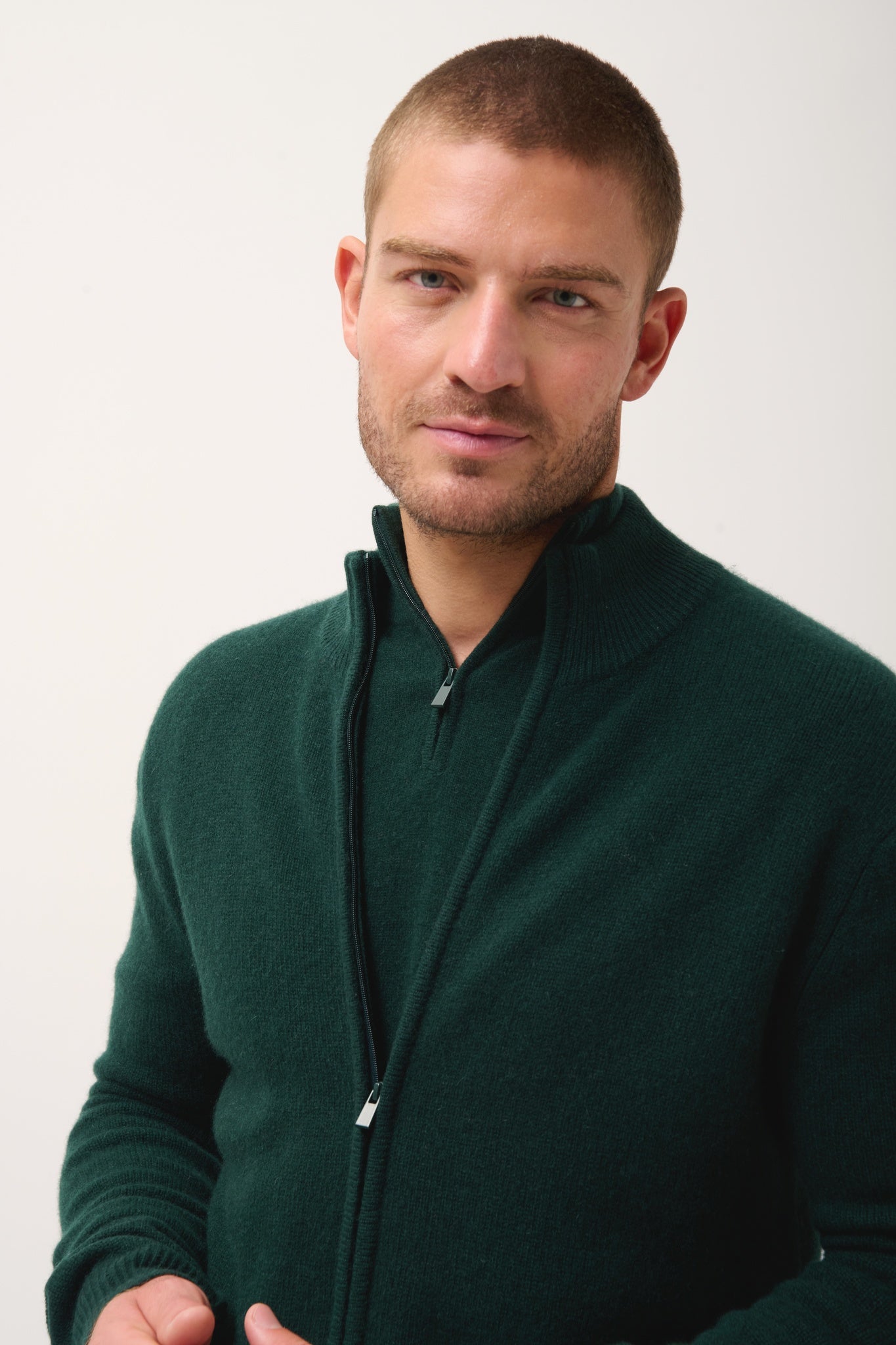 CHARLOTTE gilet col camionneur cyprès