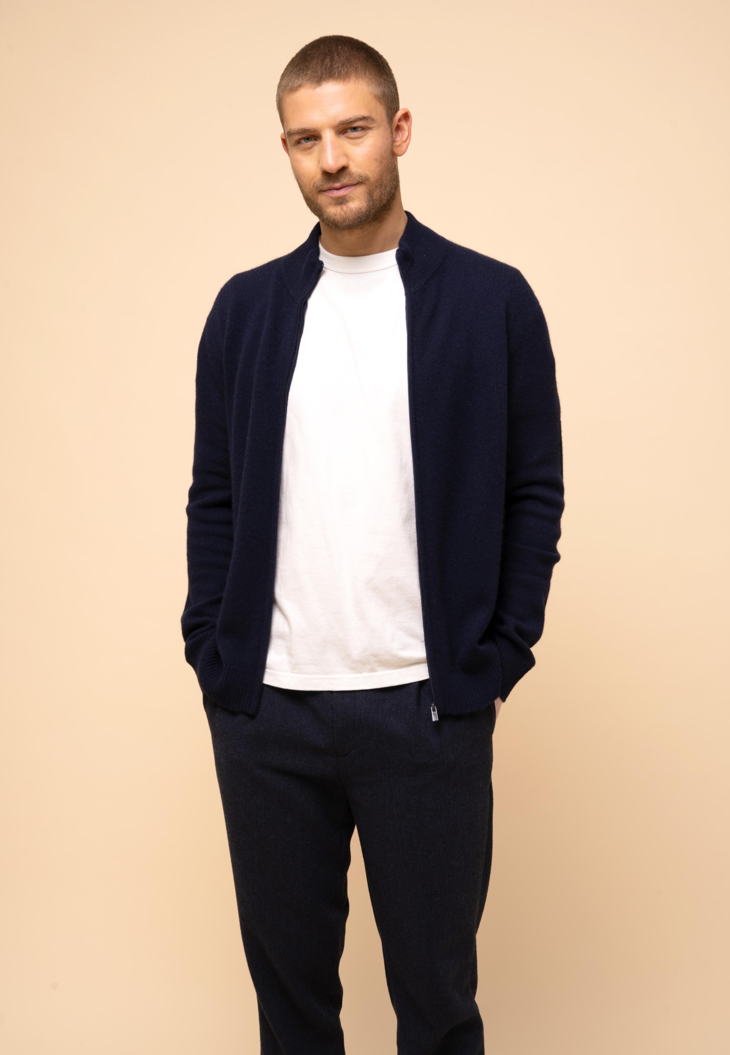 CHARLOTTE gilet col camionneur navy