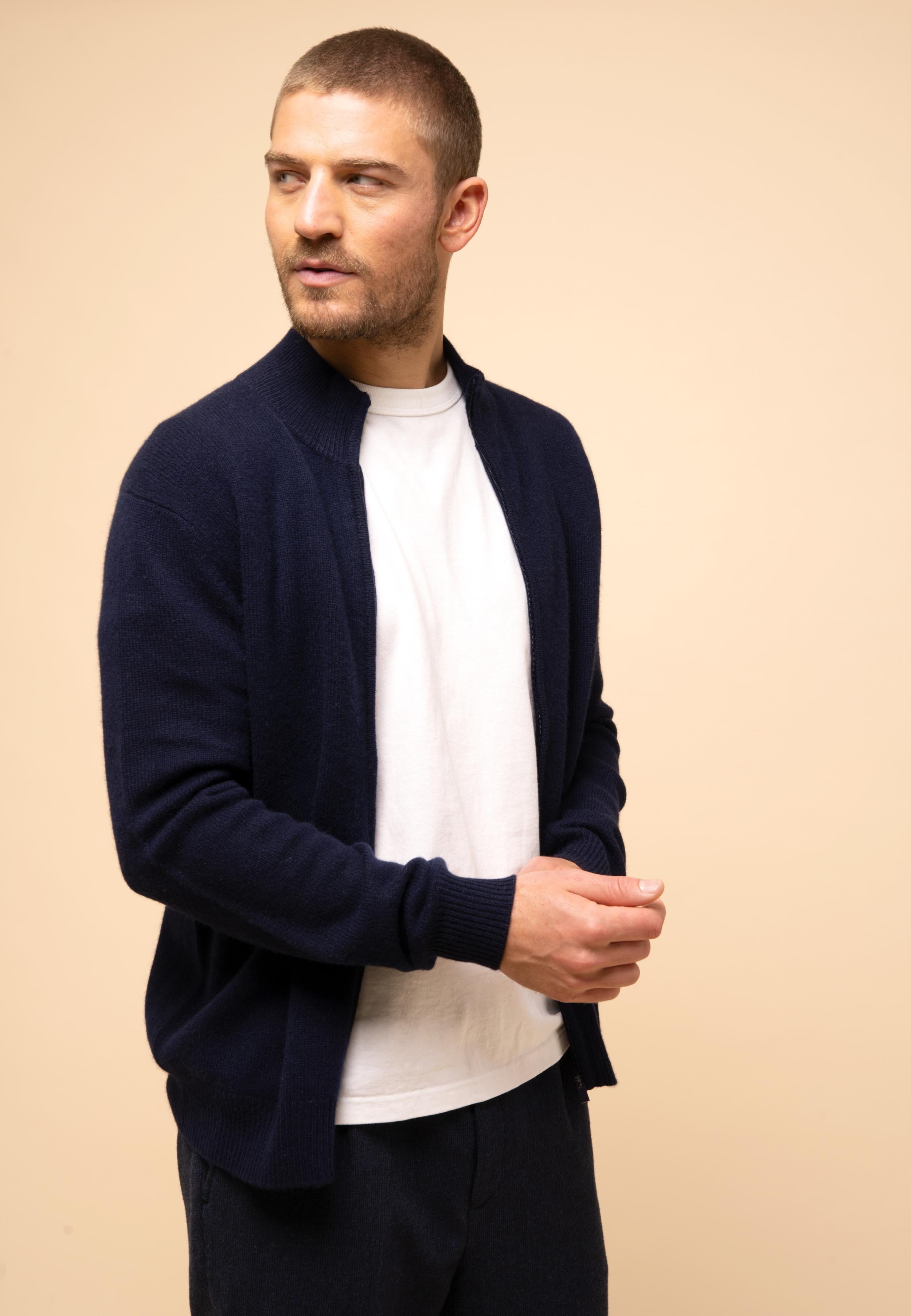 CHARLOTTE gilet col camionneur navy