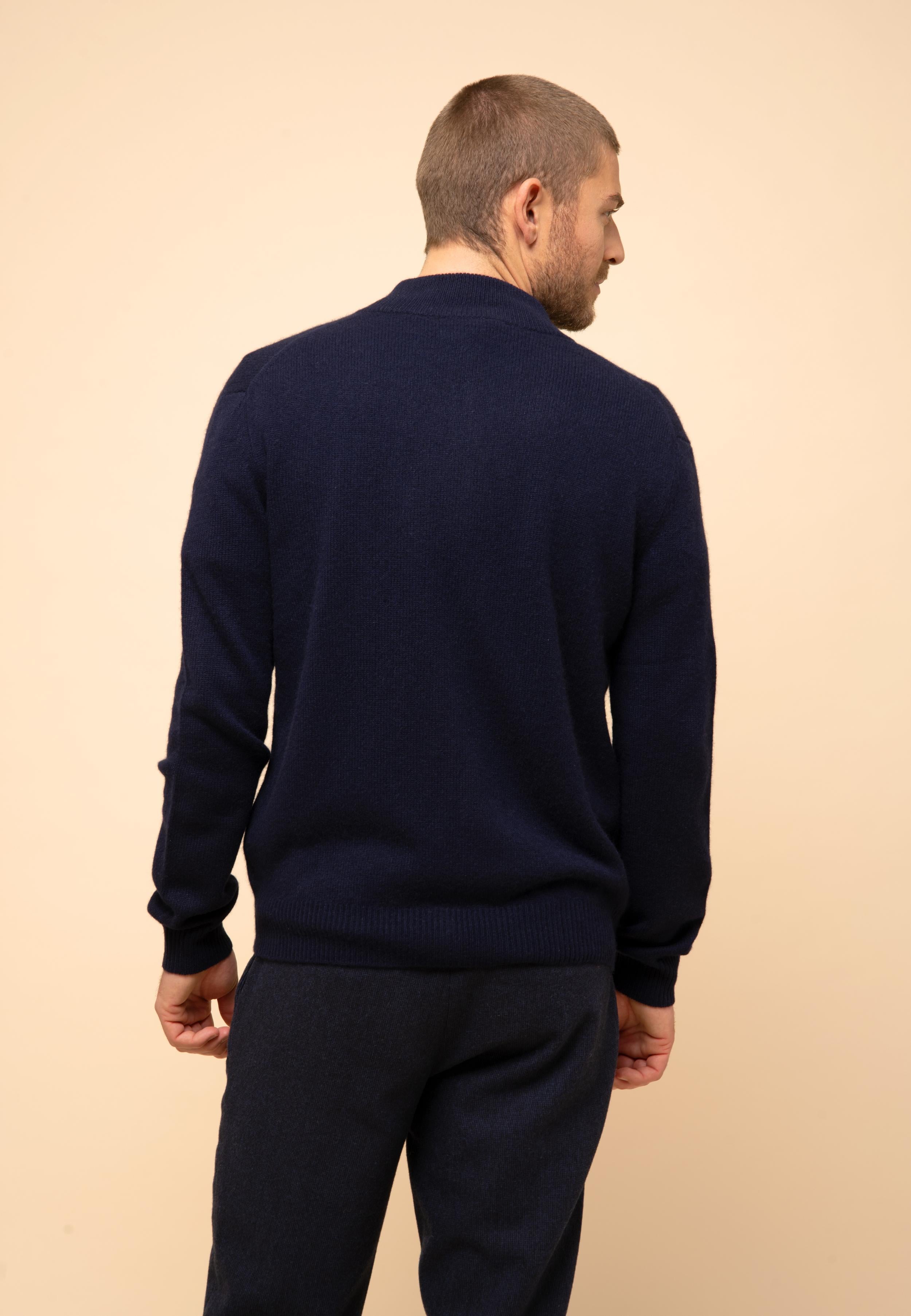 CHARLOTTE gilet col camionneur navy