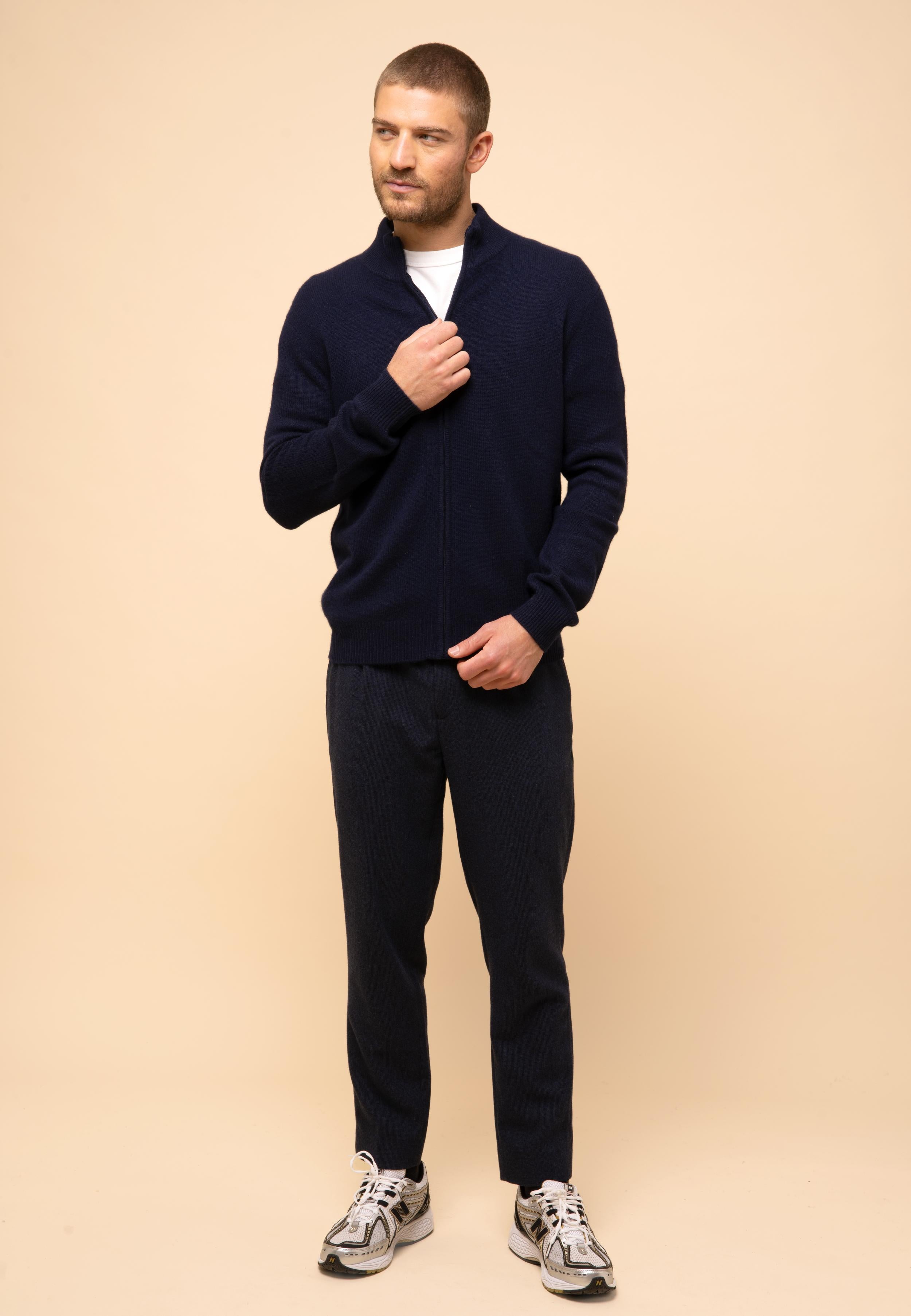 CHARLOTTE gilet col camionneur navy