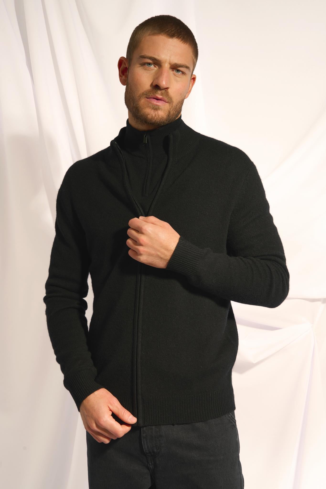 CHARLOTTE gilet col camionneur noir