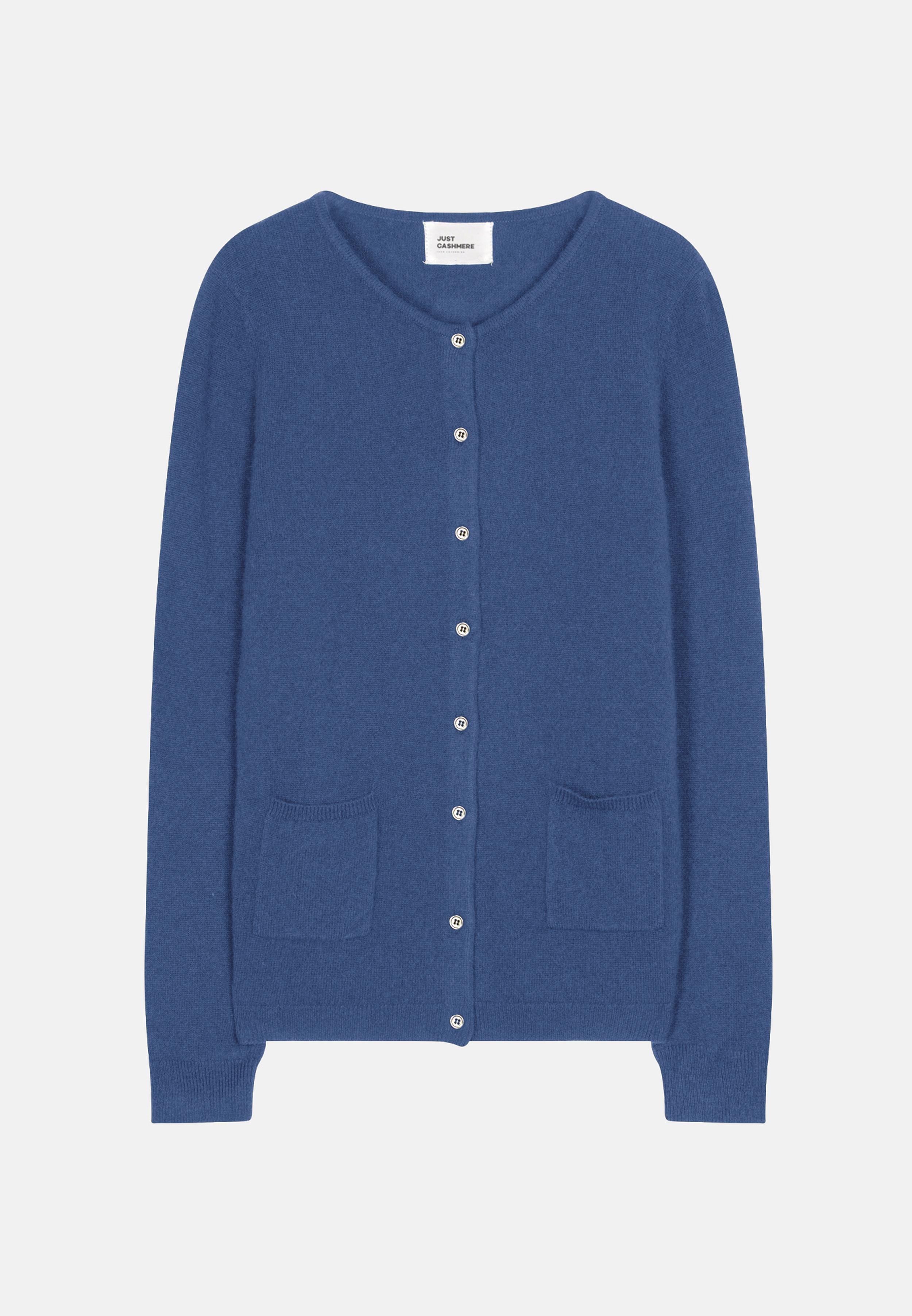 CHELSEA cardigan col v bleu denim