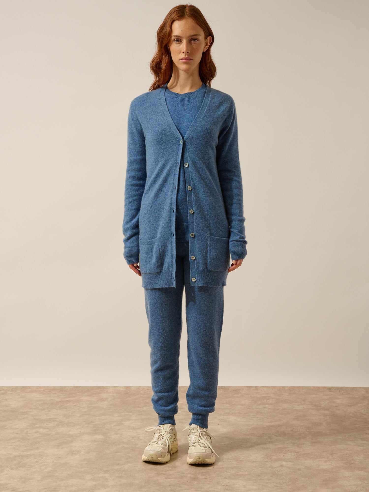 chelsea denim blue v-neck cardigan