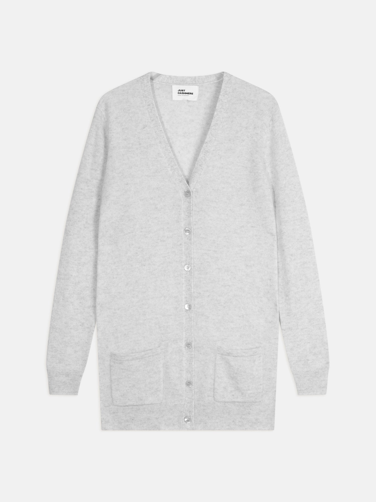 CHELSEA cardigan col v gris perle chiné