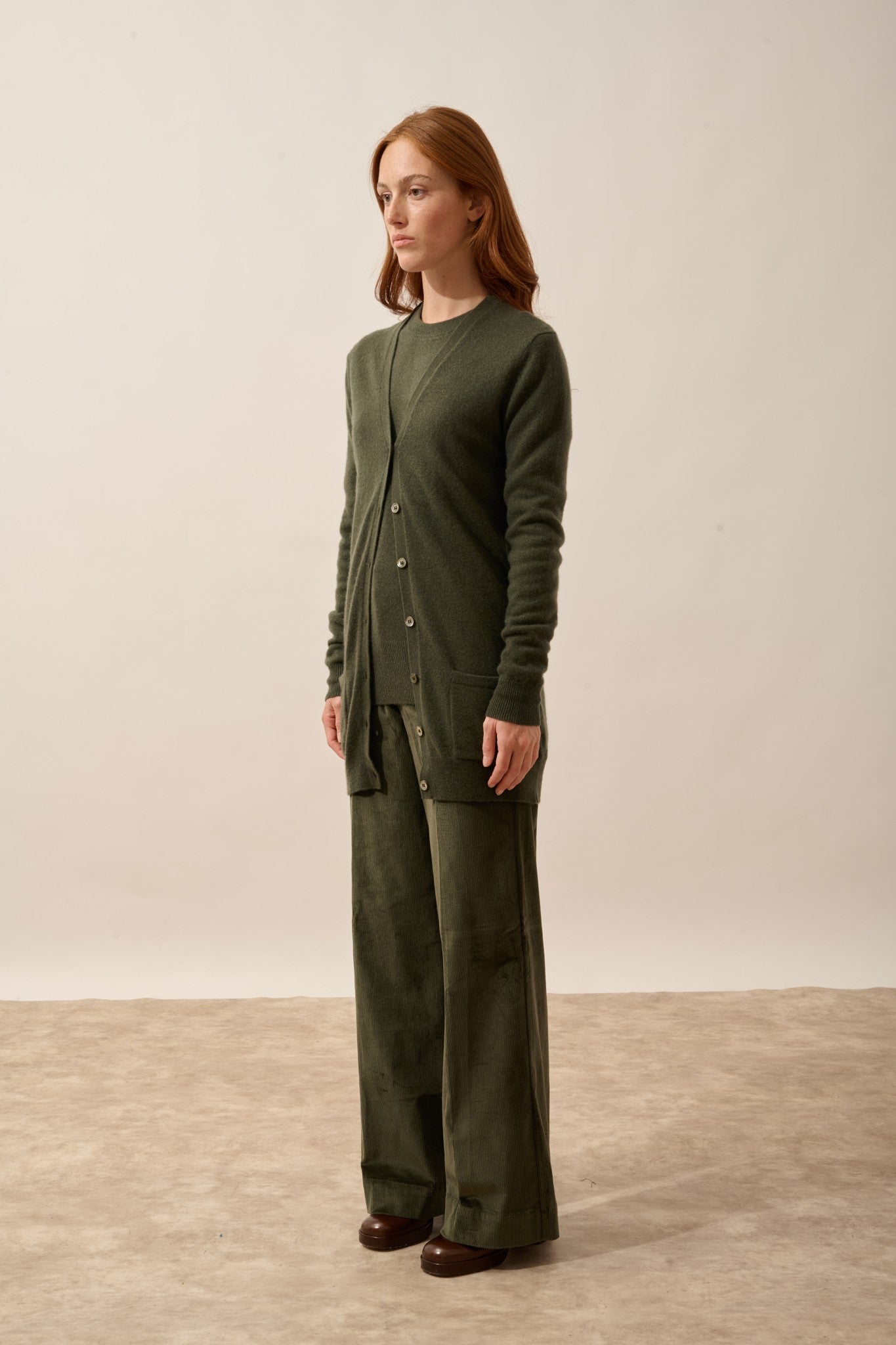 chelsea cardigan col v kaki