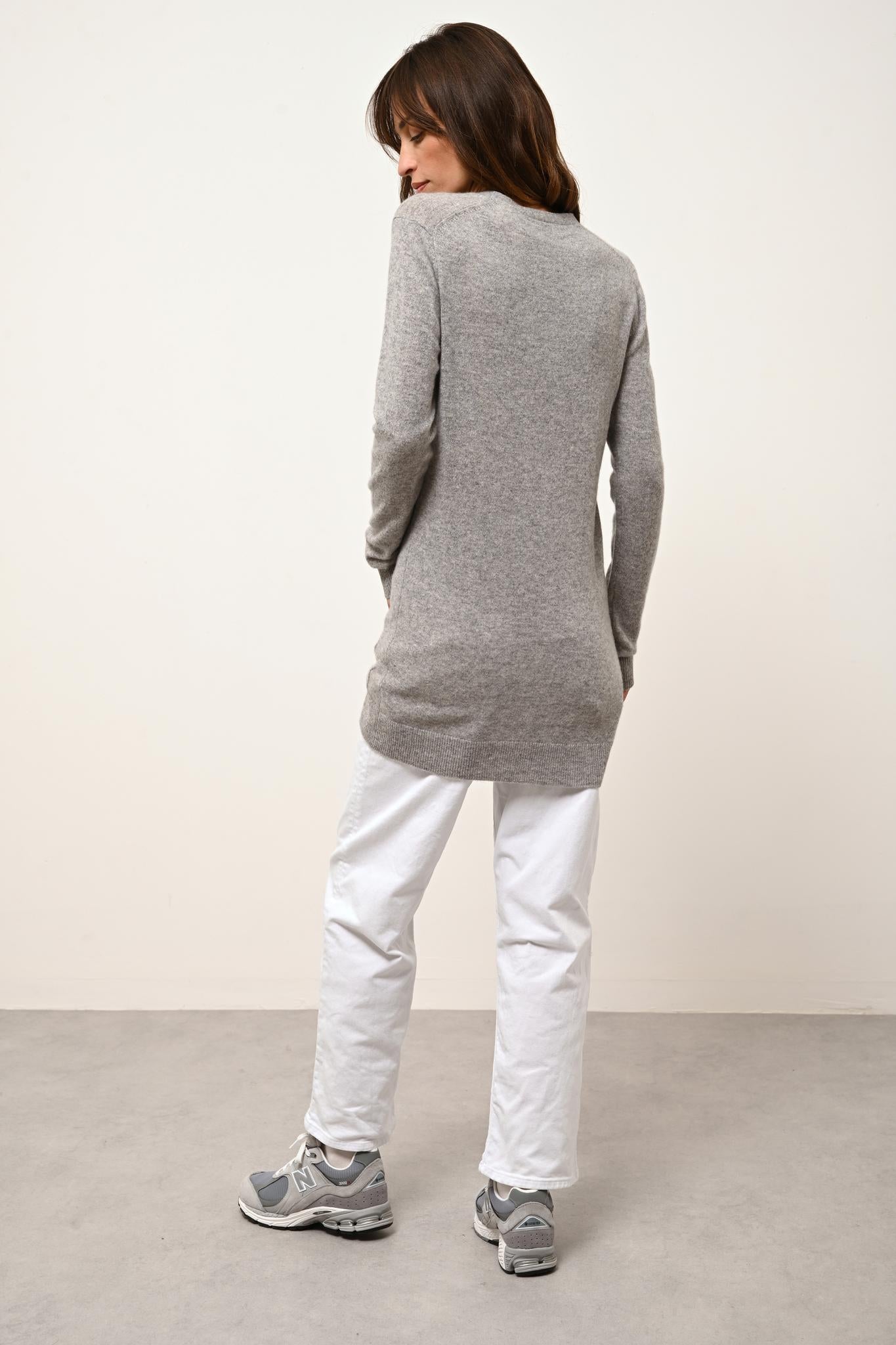 CHELSEA cardigan col v nuage chiné