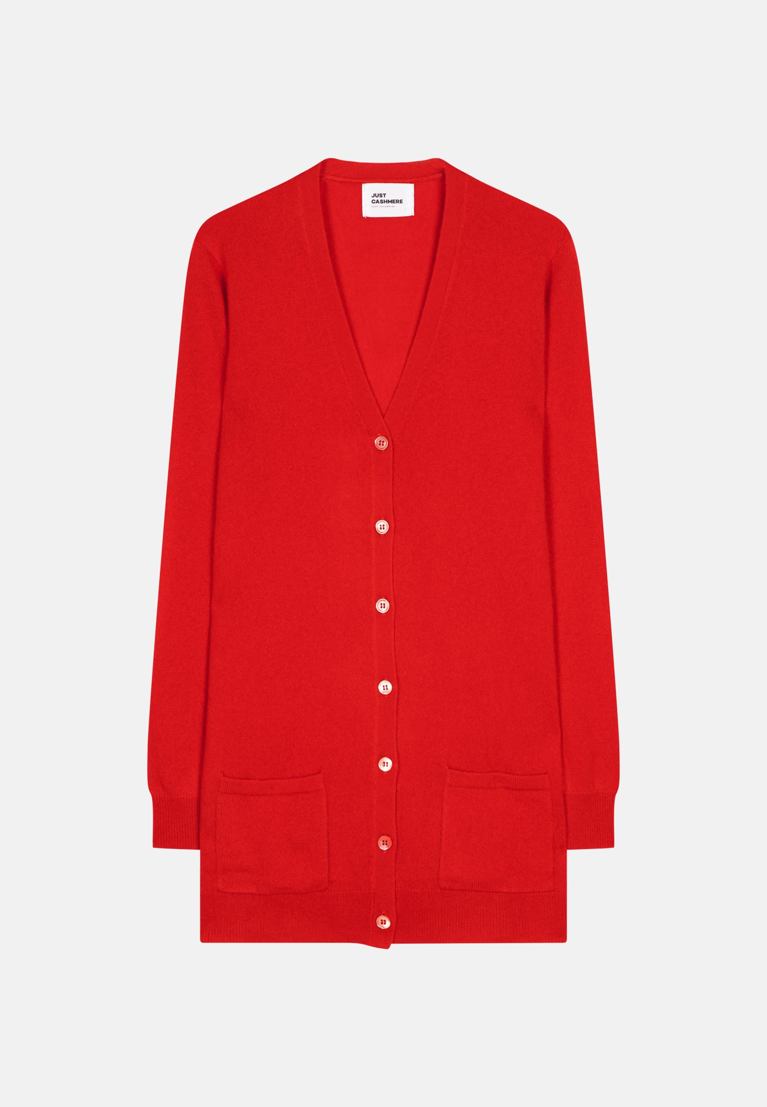 CHELSEA cardigan col v rouge