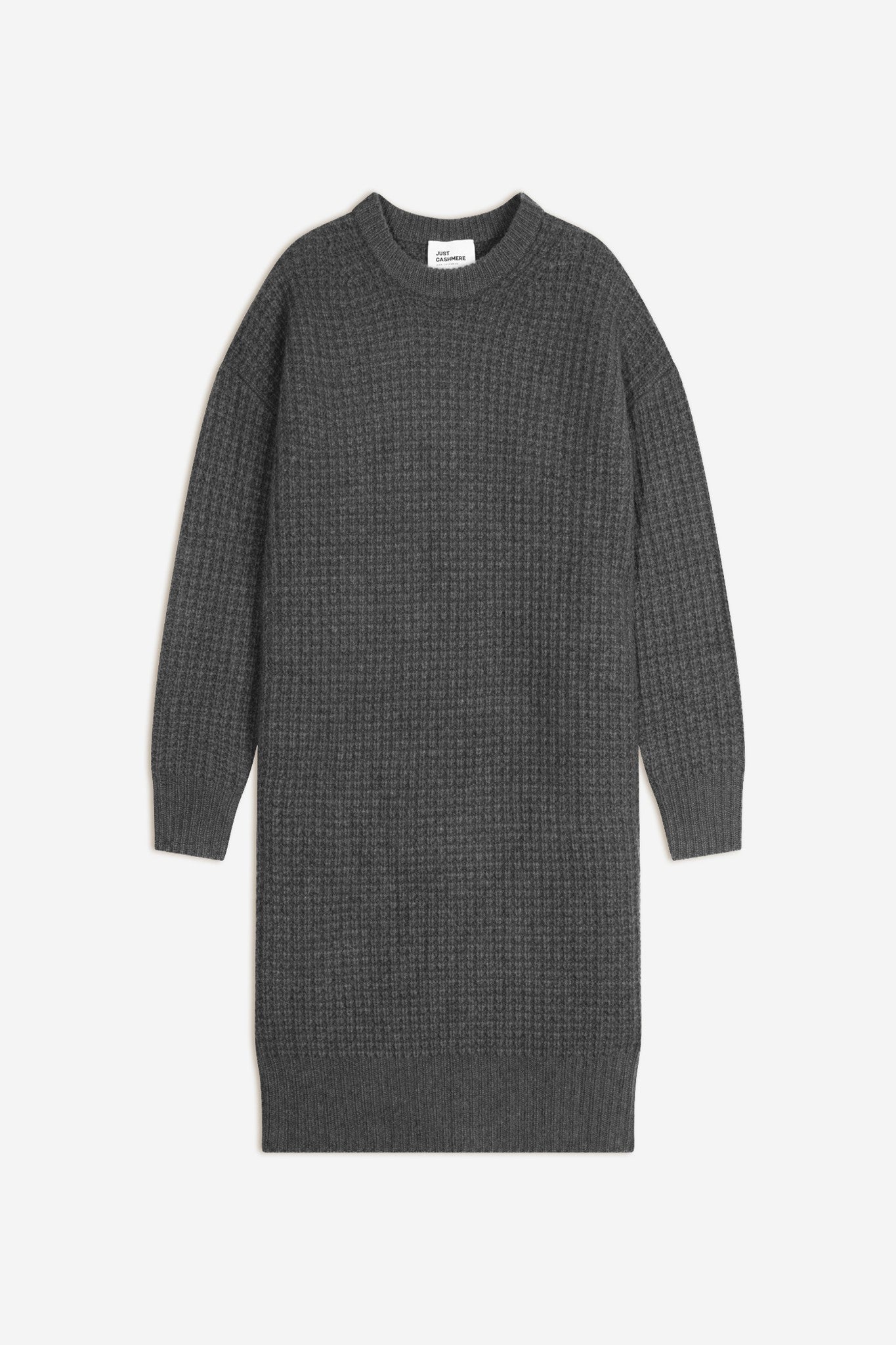 chewa robe col rond 8 fils anthracite chiné