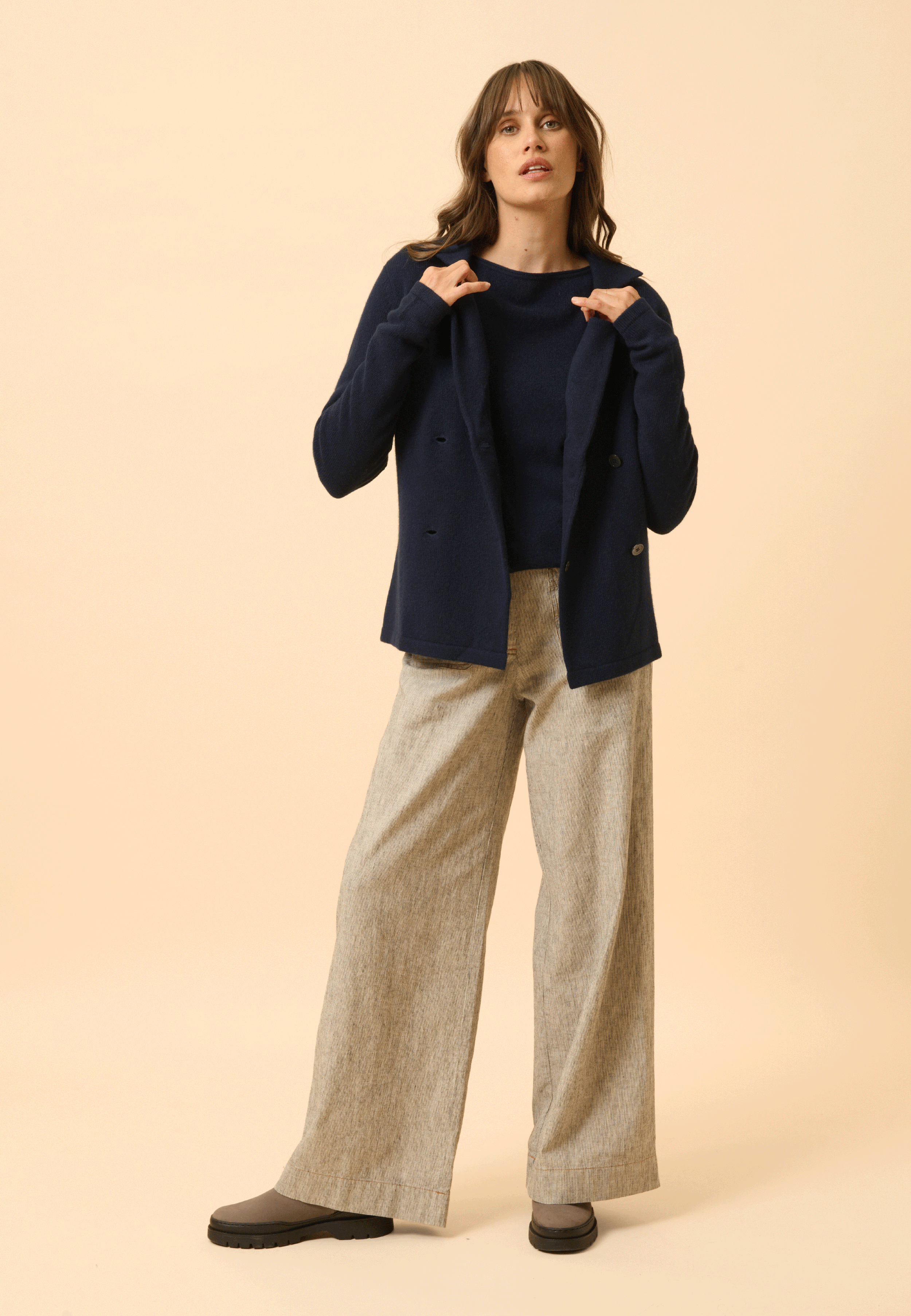 CHLOE veste col tailleur navy