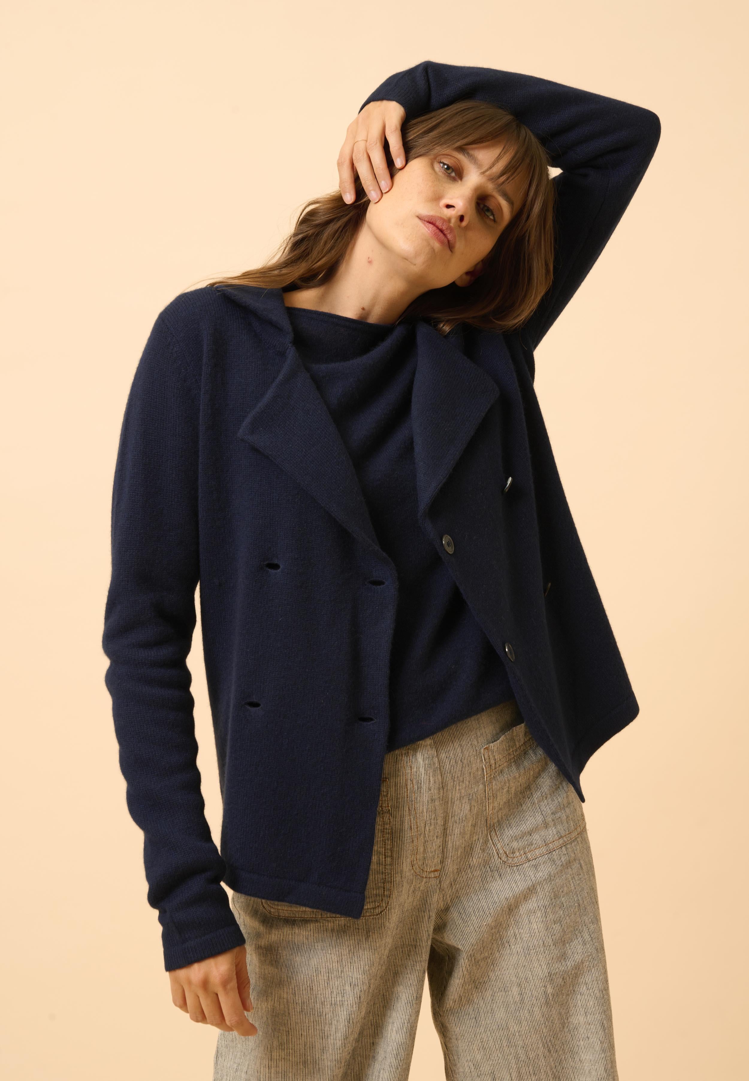 CHLOE veste col tailleur navy