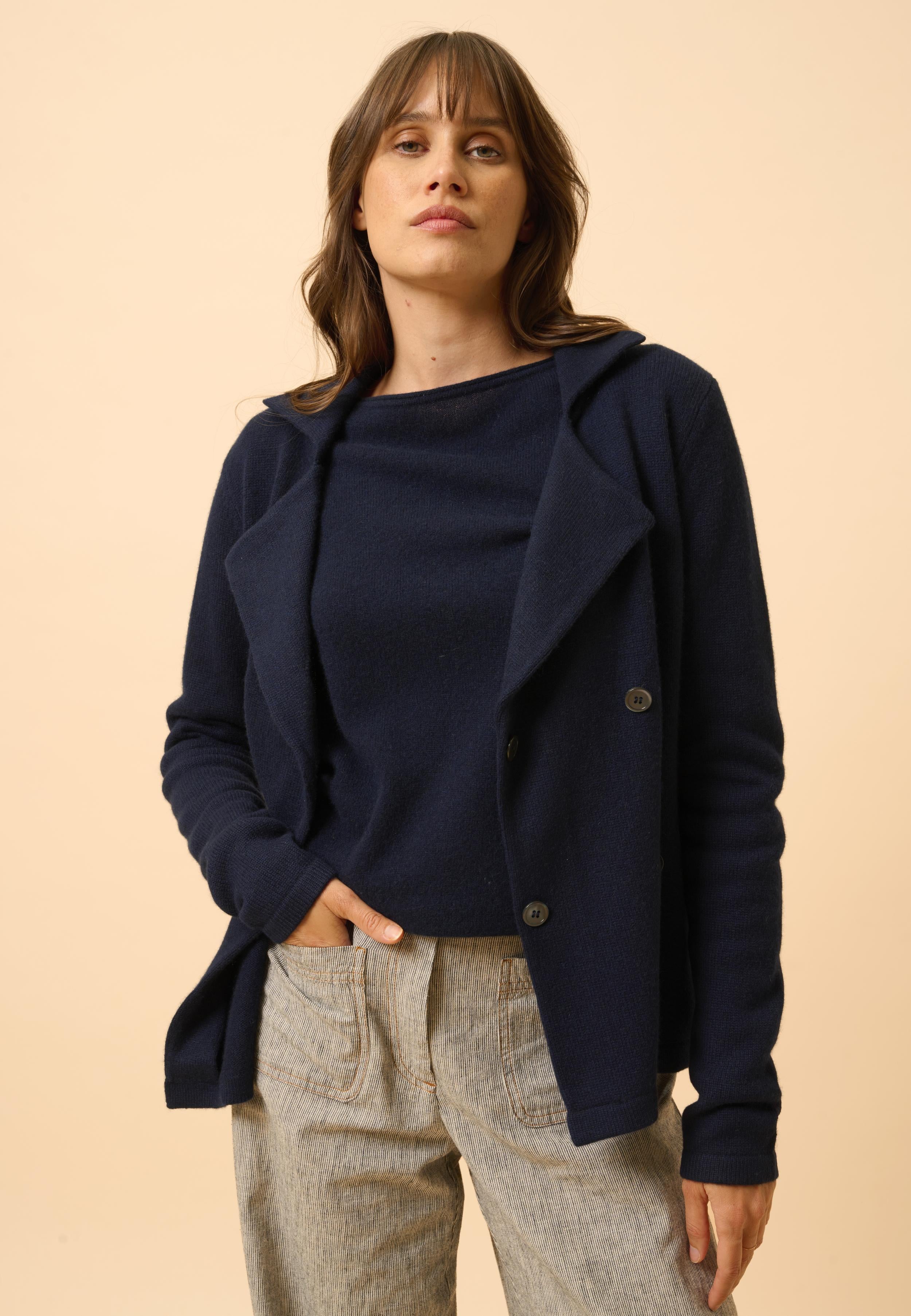 CHLOE veste col tailleur navy