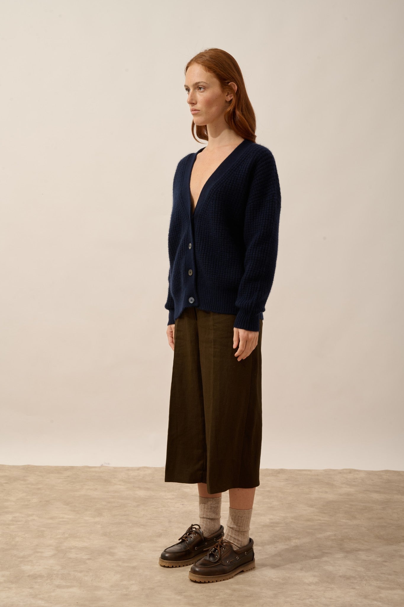 chodrak cardigan col v 8 fils navy