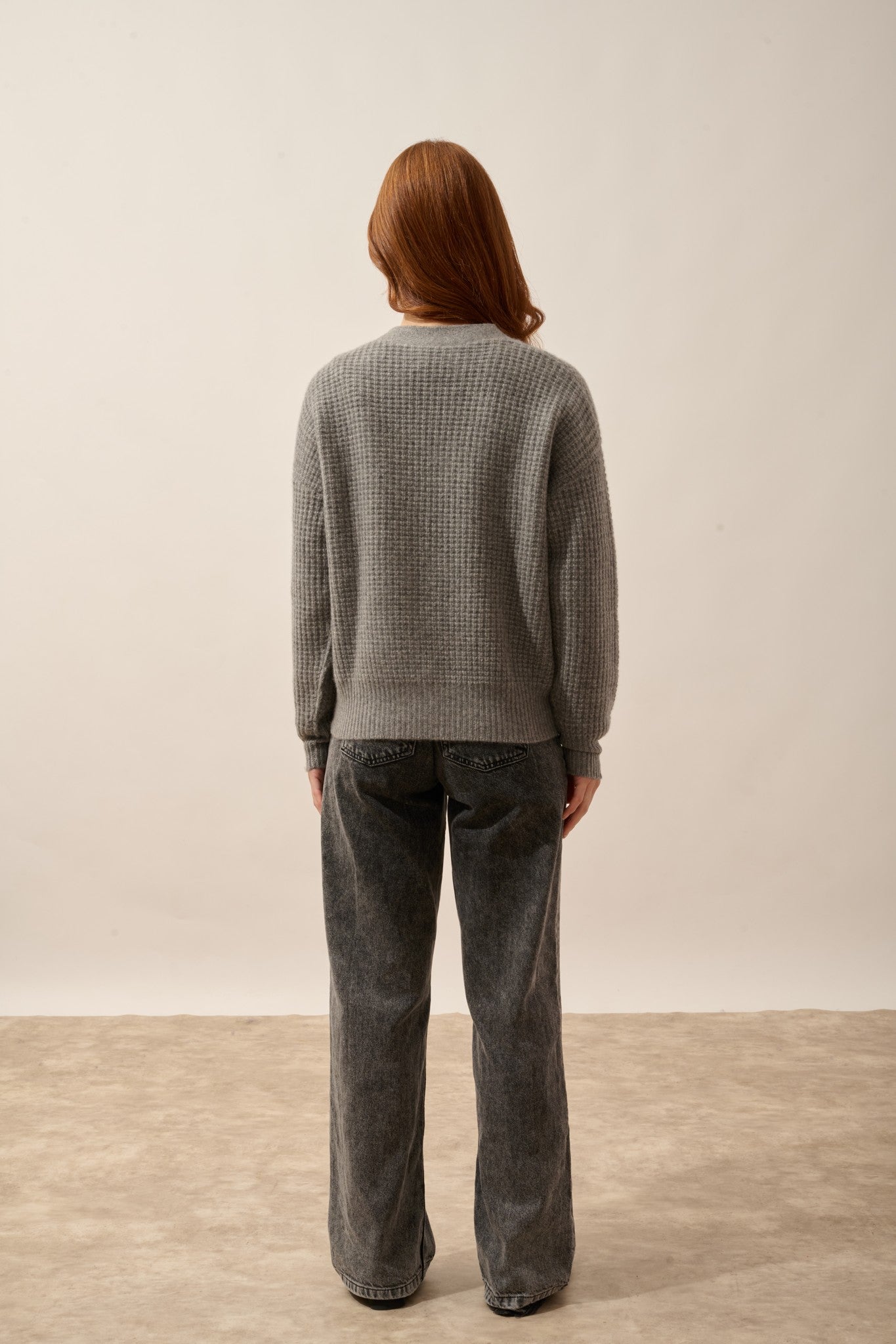 clara cardigan col v 6 fils flanelle chiné