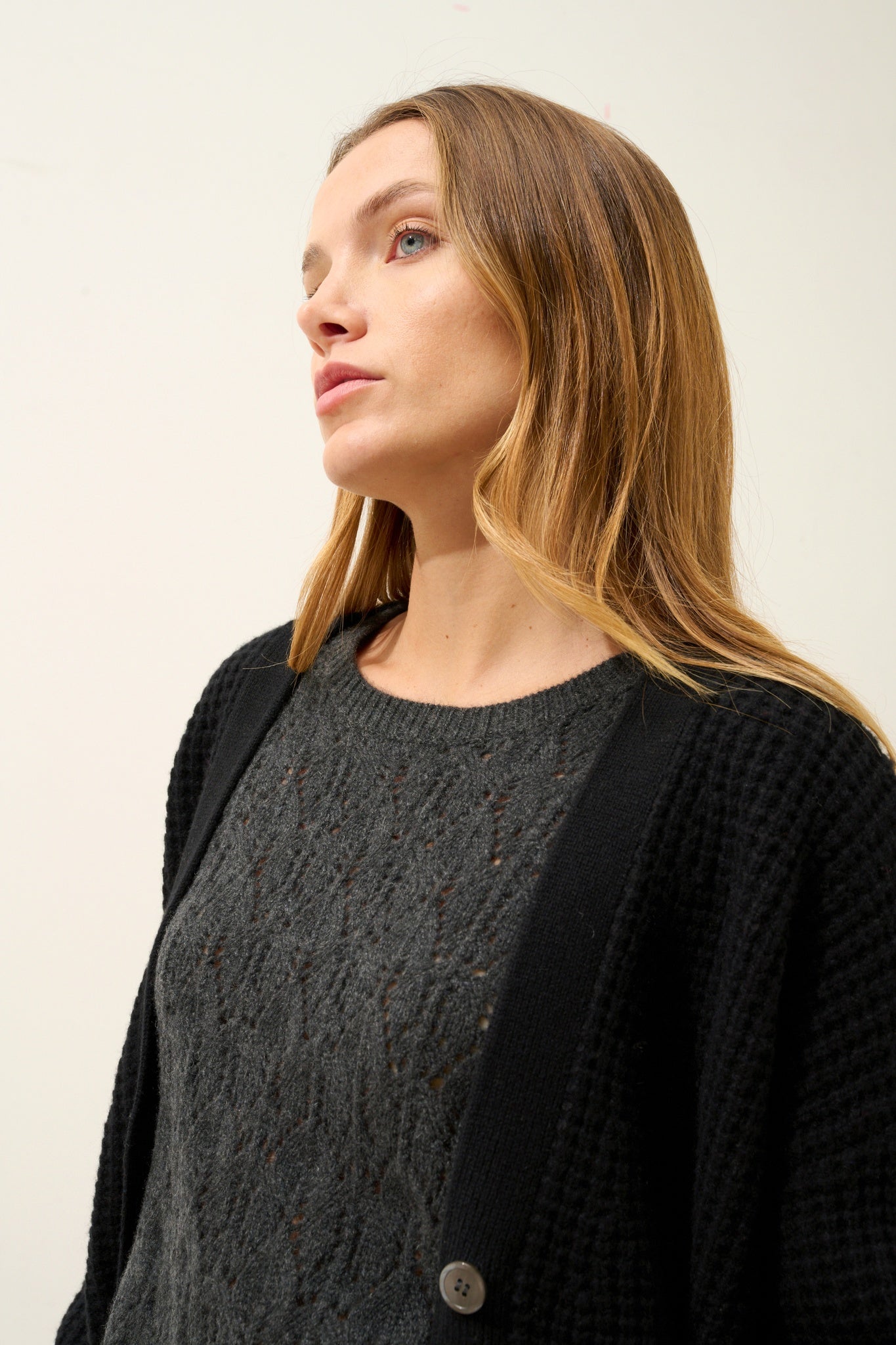 CLARA cardigan col v noir