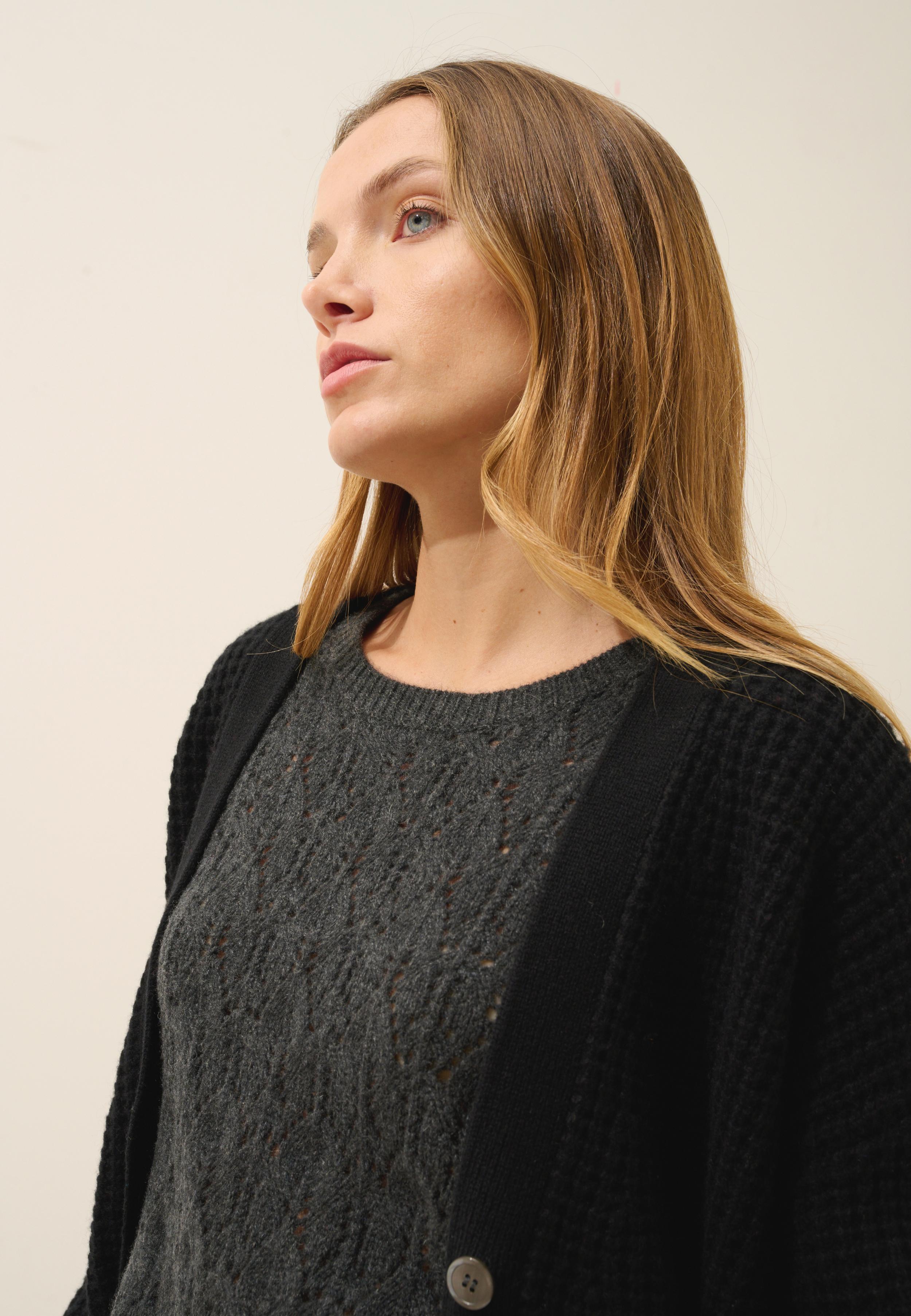 CLARA cardigan col v noir