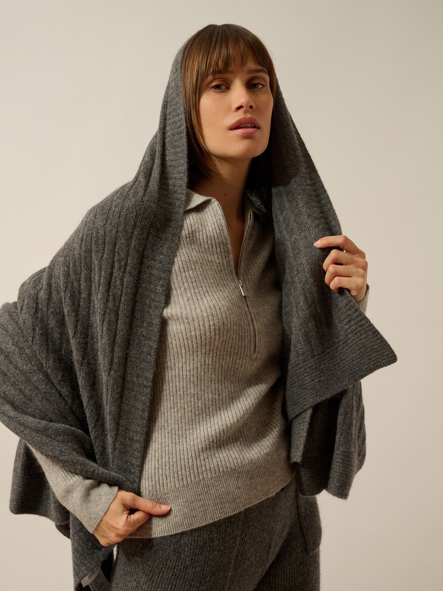 claribel plaid 4 fils anthracite chiné